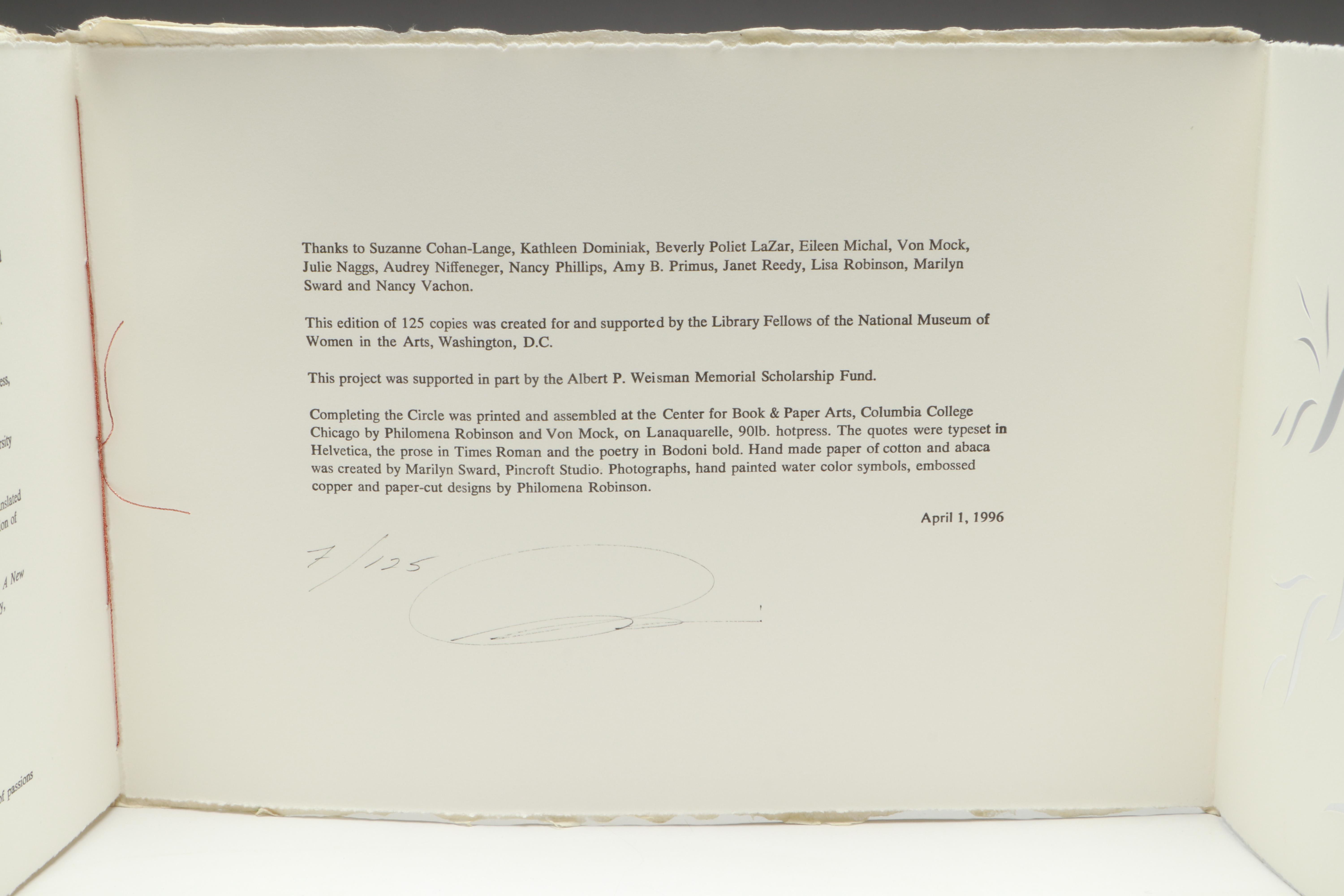 Signed Limited Edition "Completing the Circle" by Philomena Robinson, 1996