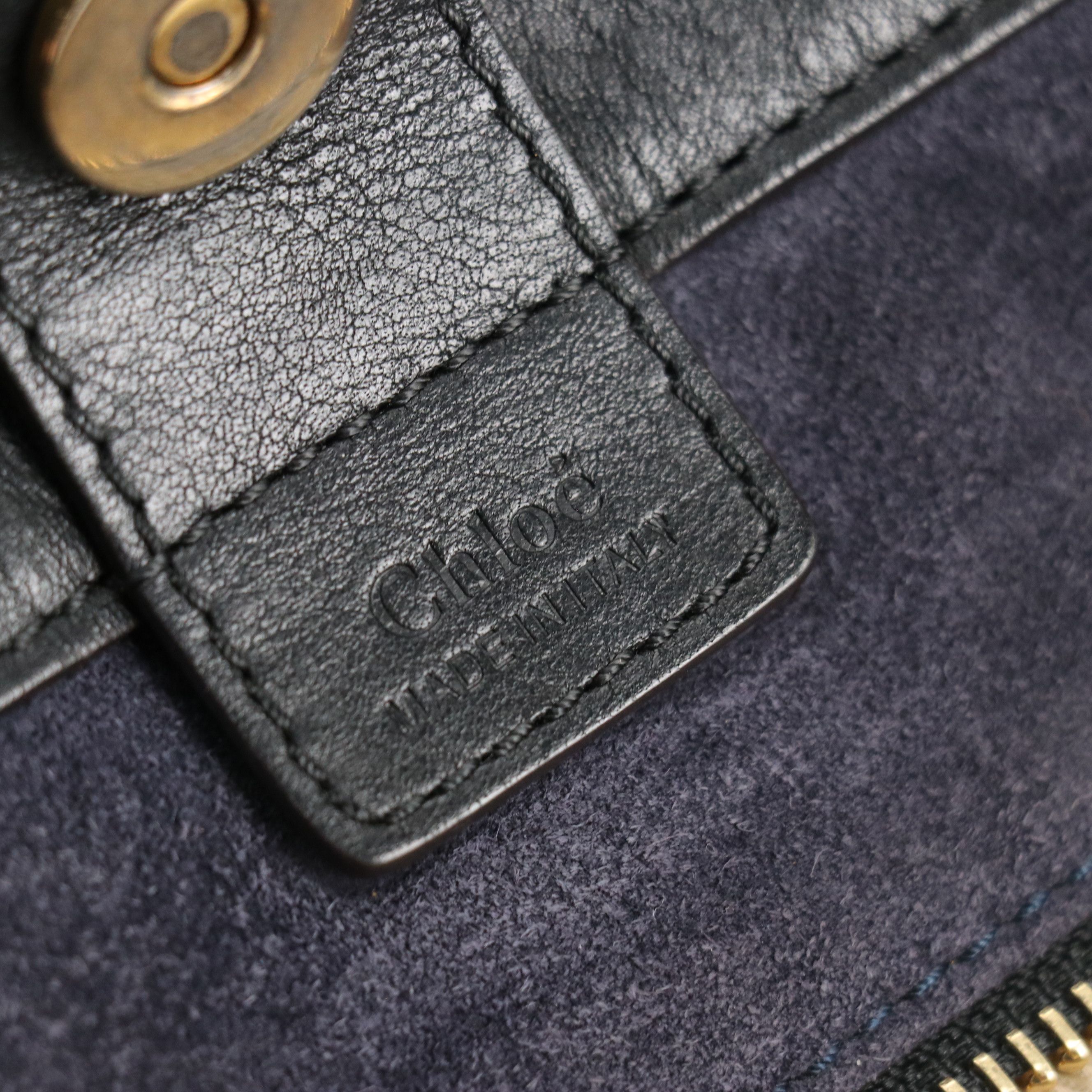 Chloé Milo Medium Shopper Tote in Black Leather and Suede