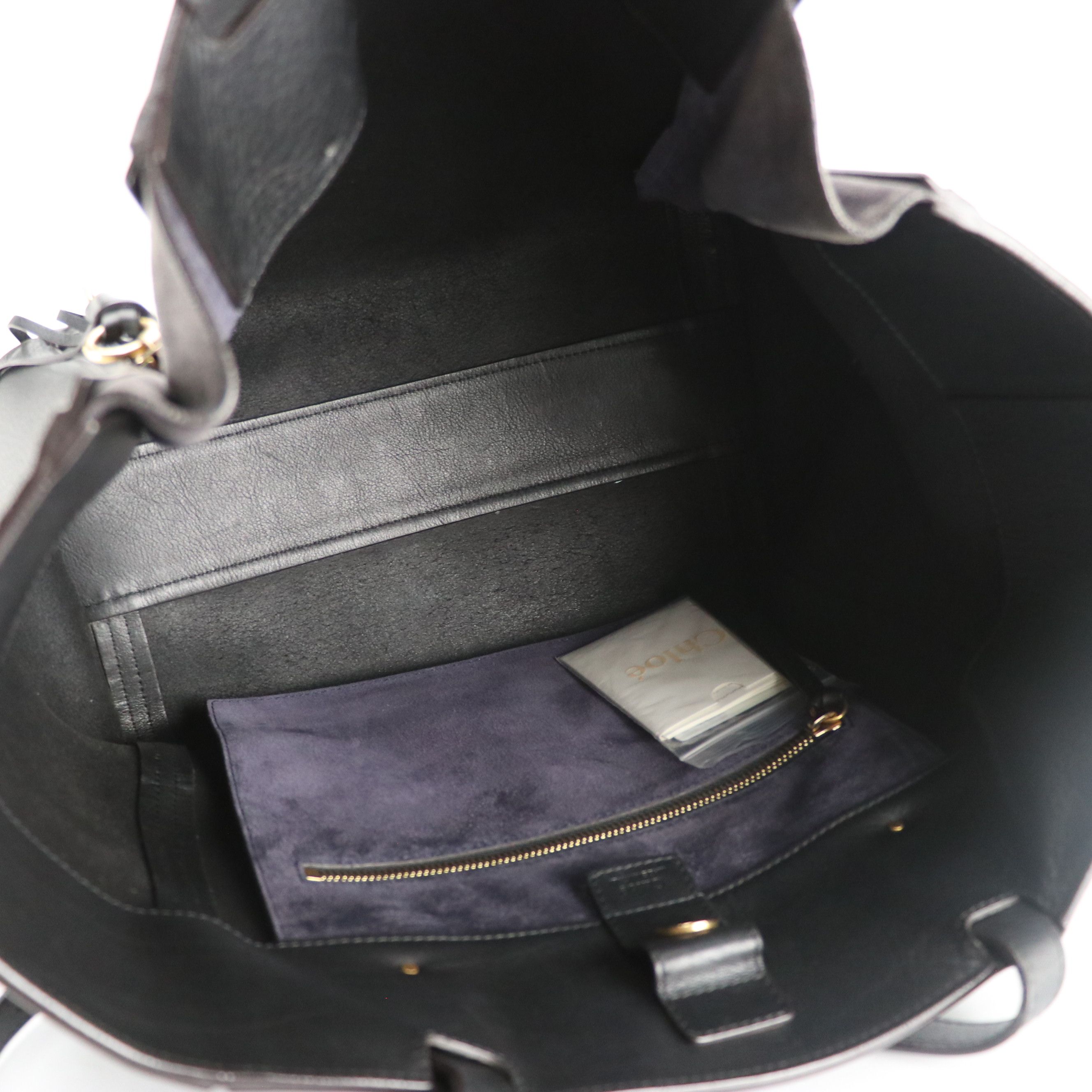 Chloé Milo Medium Shopper Tote in Black Leather and Suede