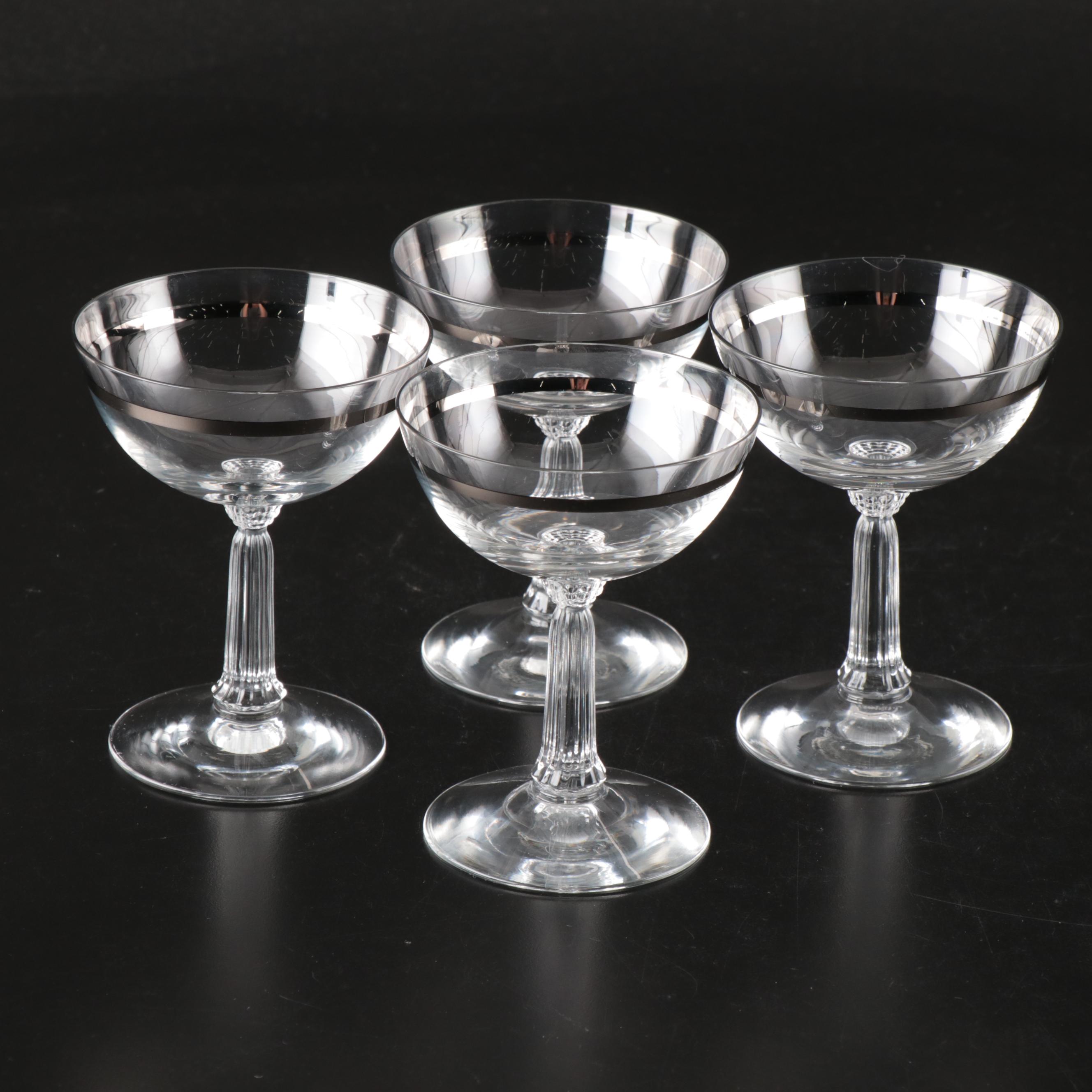 Fostoria "Reflection" Platinum Finish Banded Stemware, 1952-1971