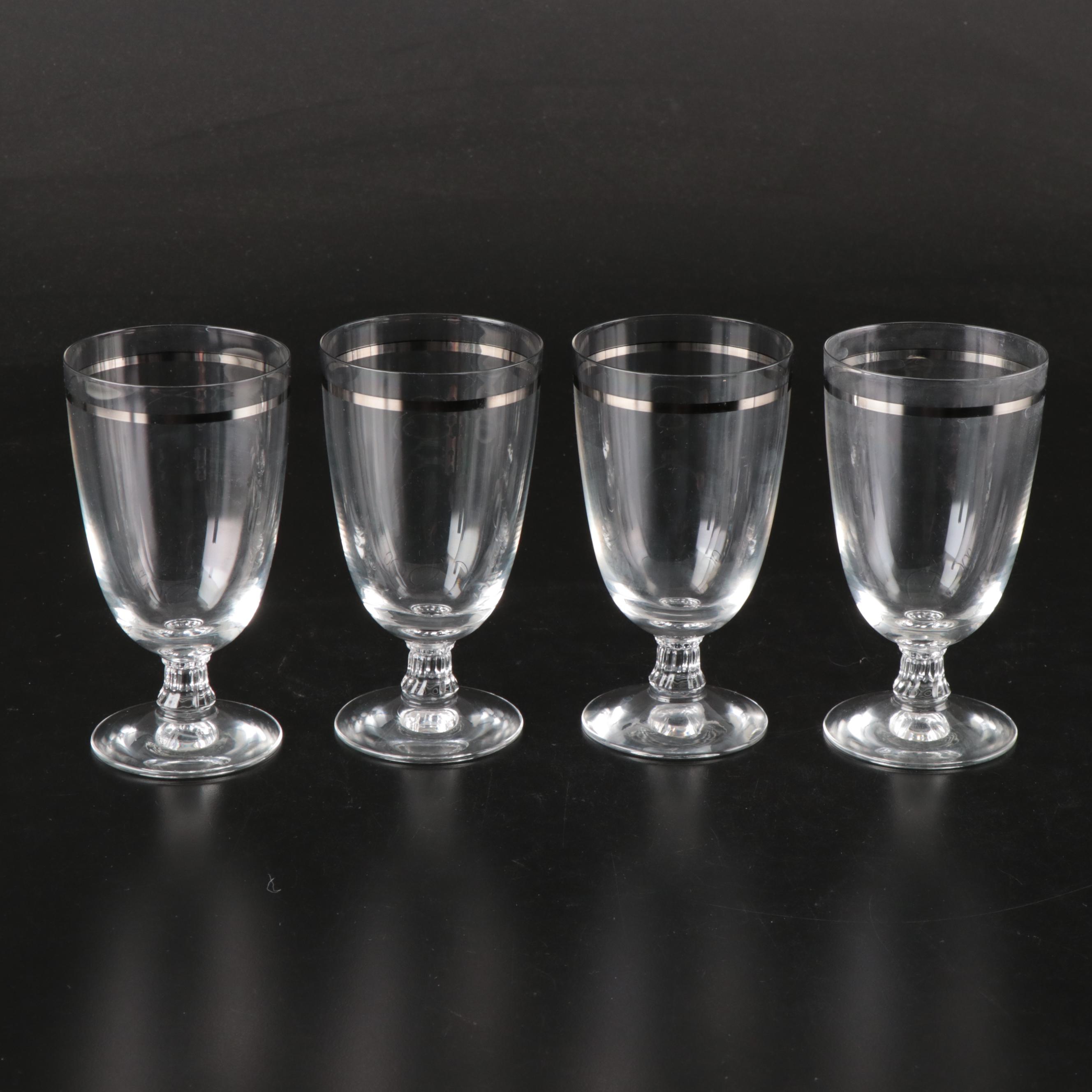 Fostoria "Reflection" Platinum Finish Banded Stemware, 1952-1971