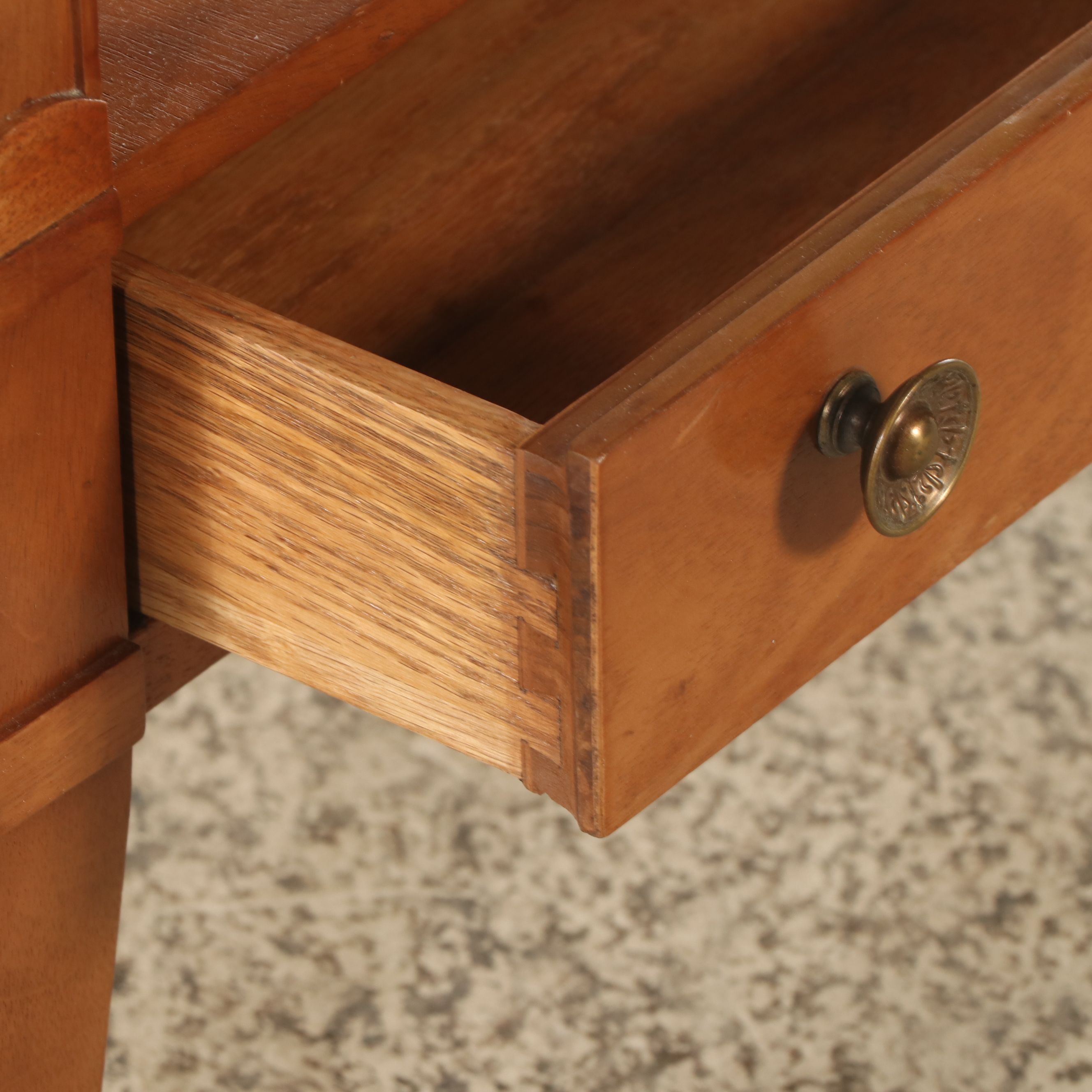 Drexel Heritage Triune Pecan Finish Two-Tier End Table, c. 1960s