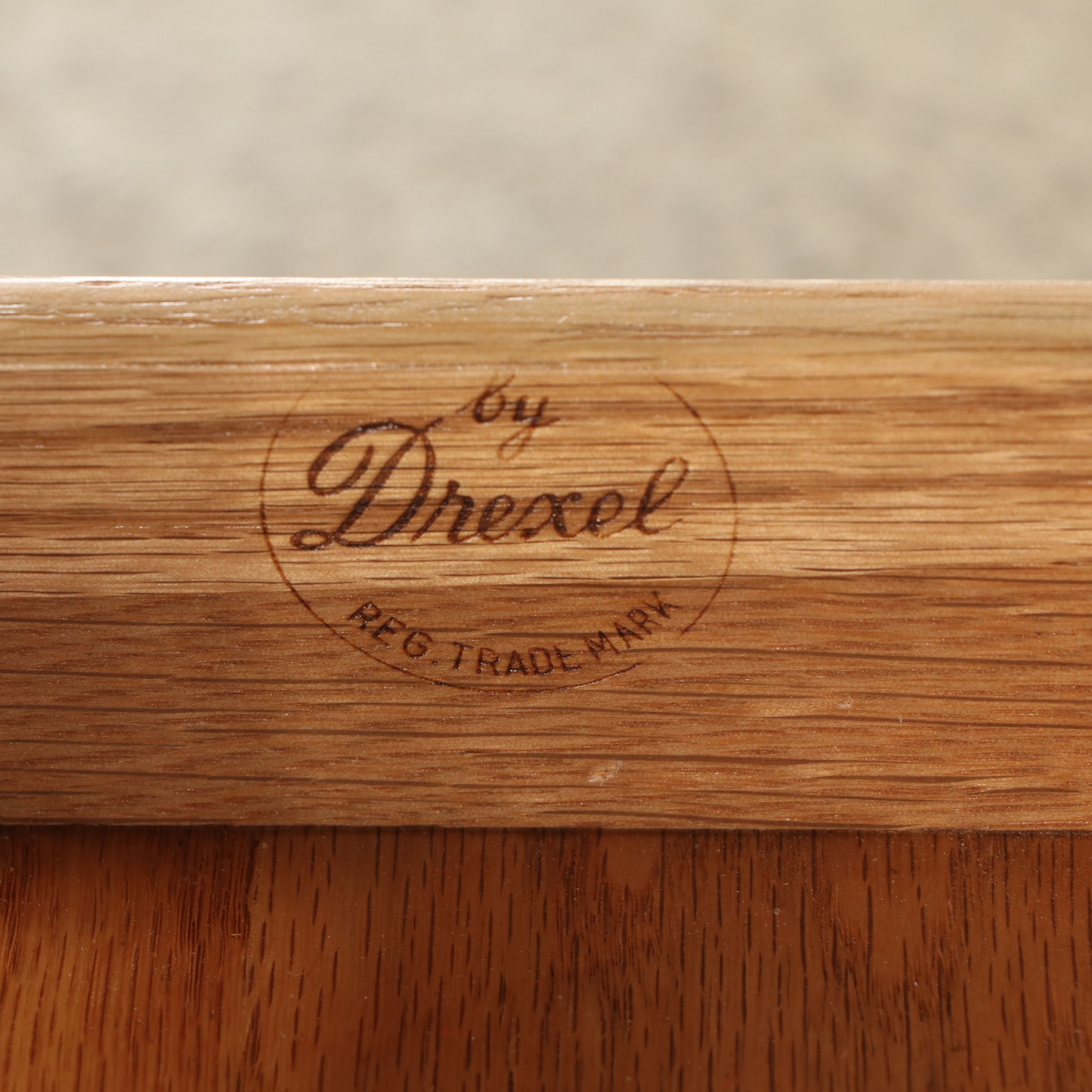 Drexel Heritage Triune Pecan Finish Two-Tier End Table, c. 1960s