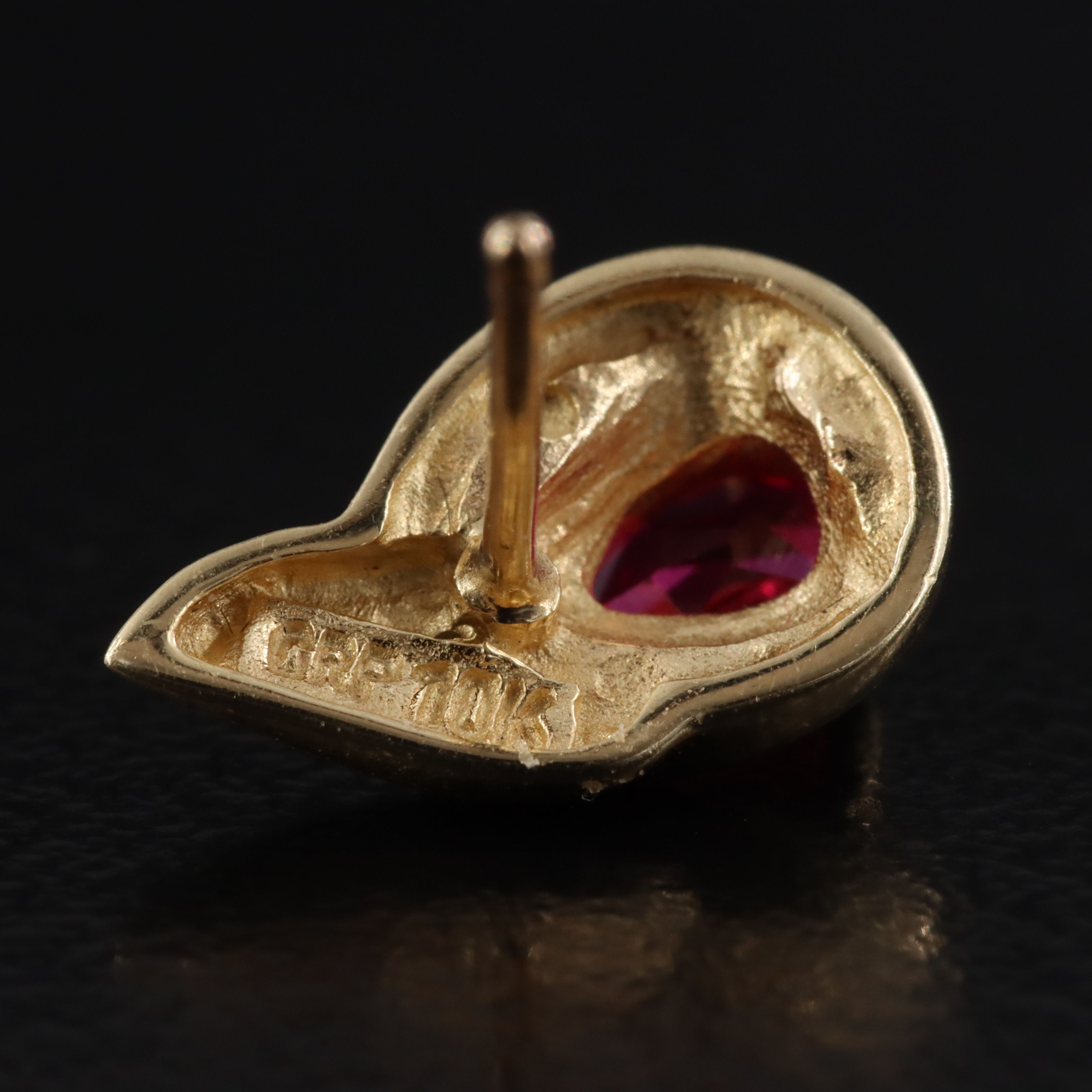 10K Ruby and Diamond Teardrop Earrings