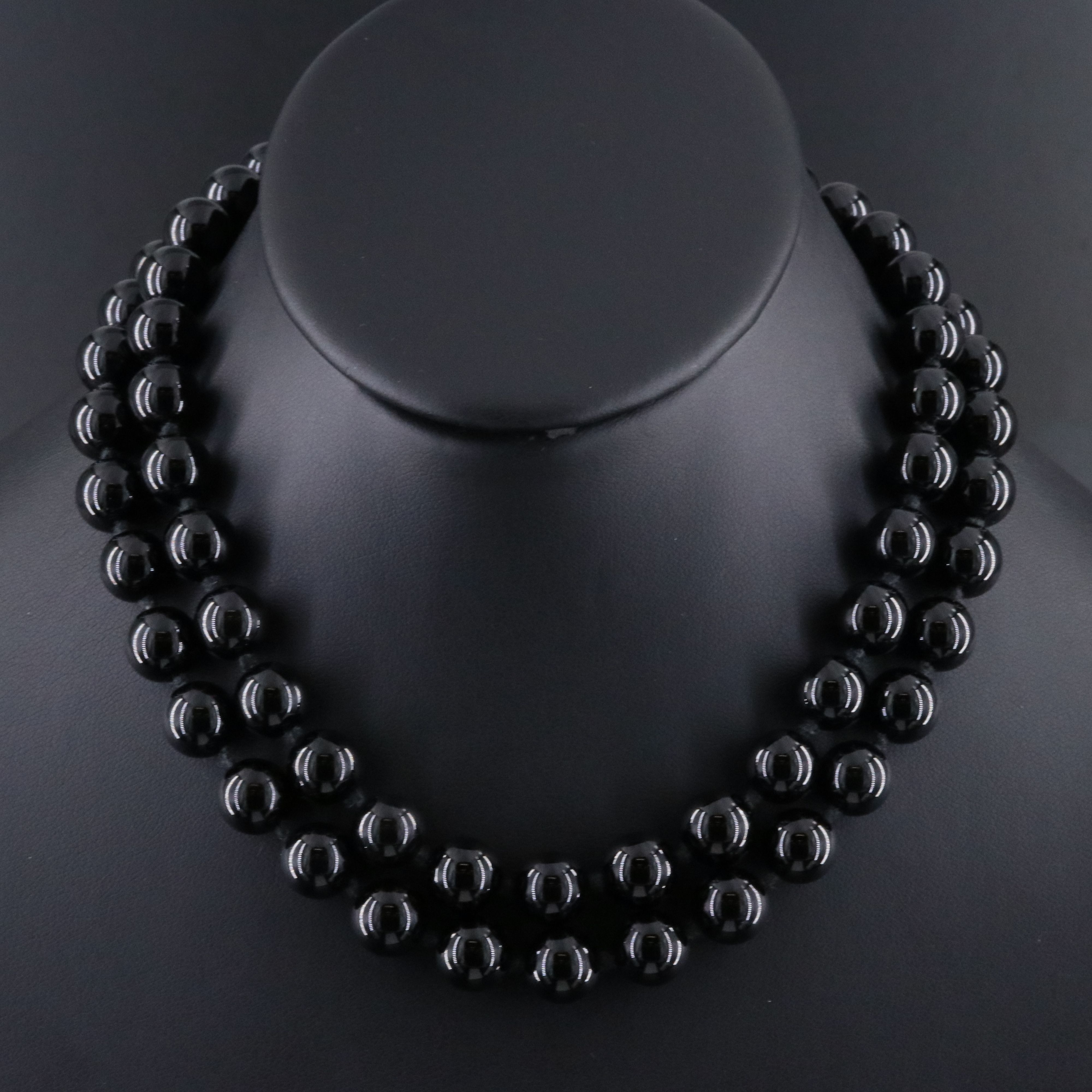 Endless Black Onyx Bead Necklace