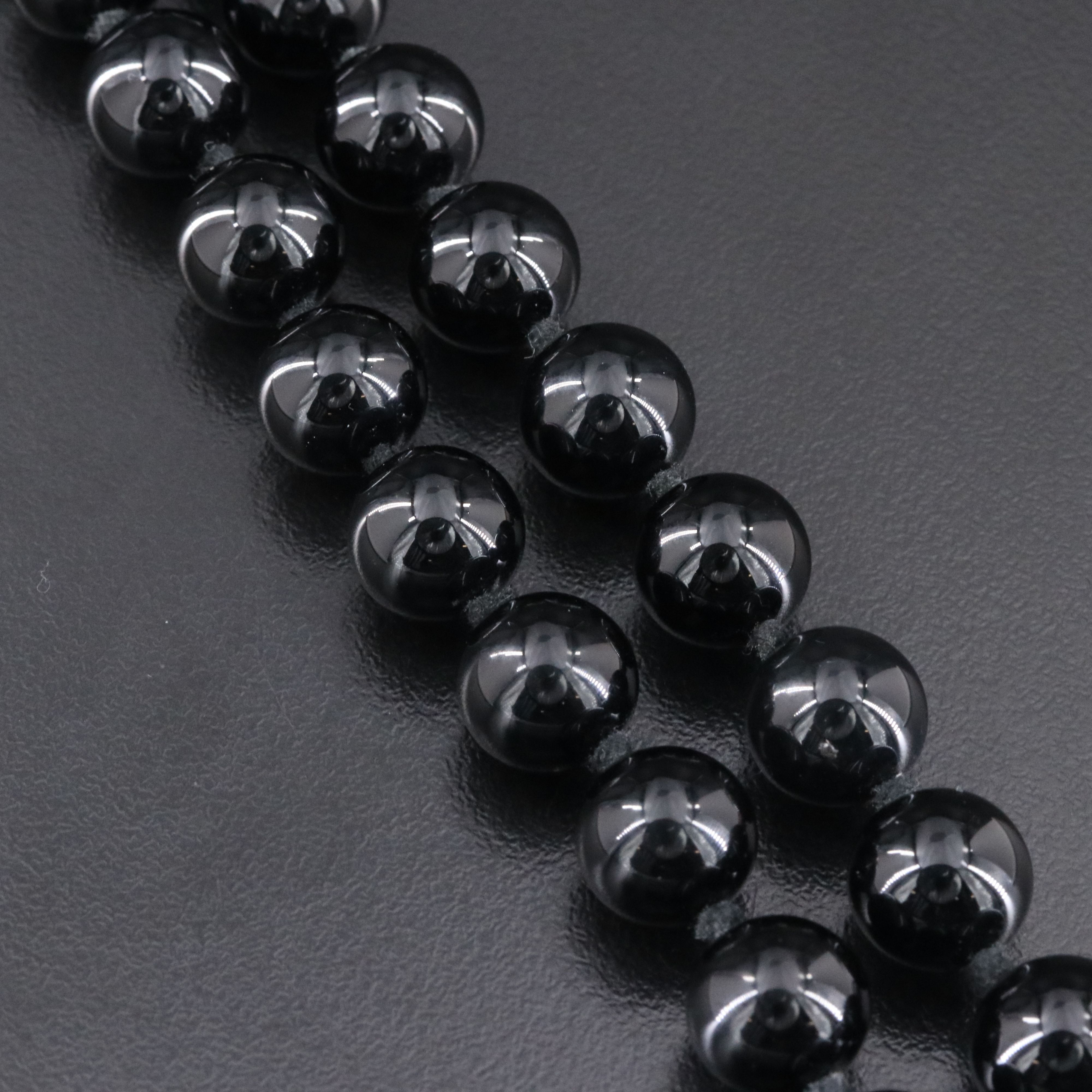 Endless Black Onyx Bead Necklace