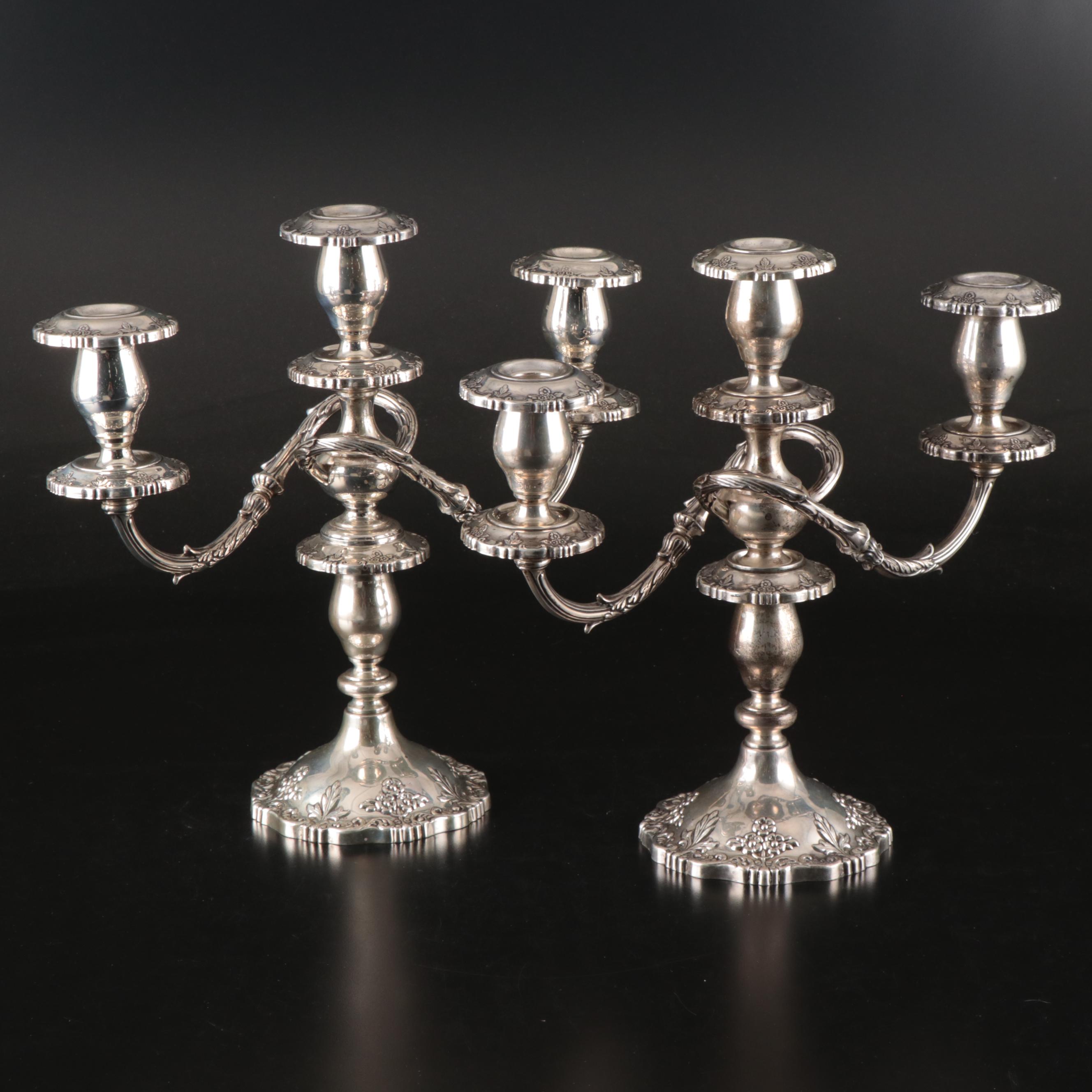 Fisher "English Rose" Sterling Silver Candelabra