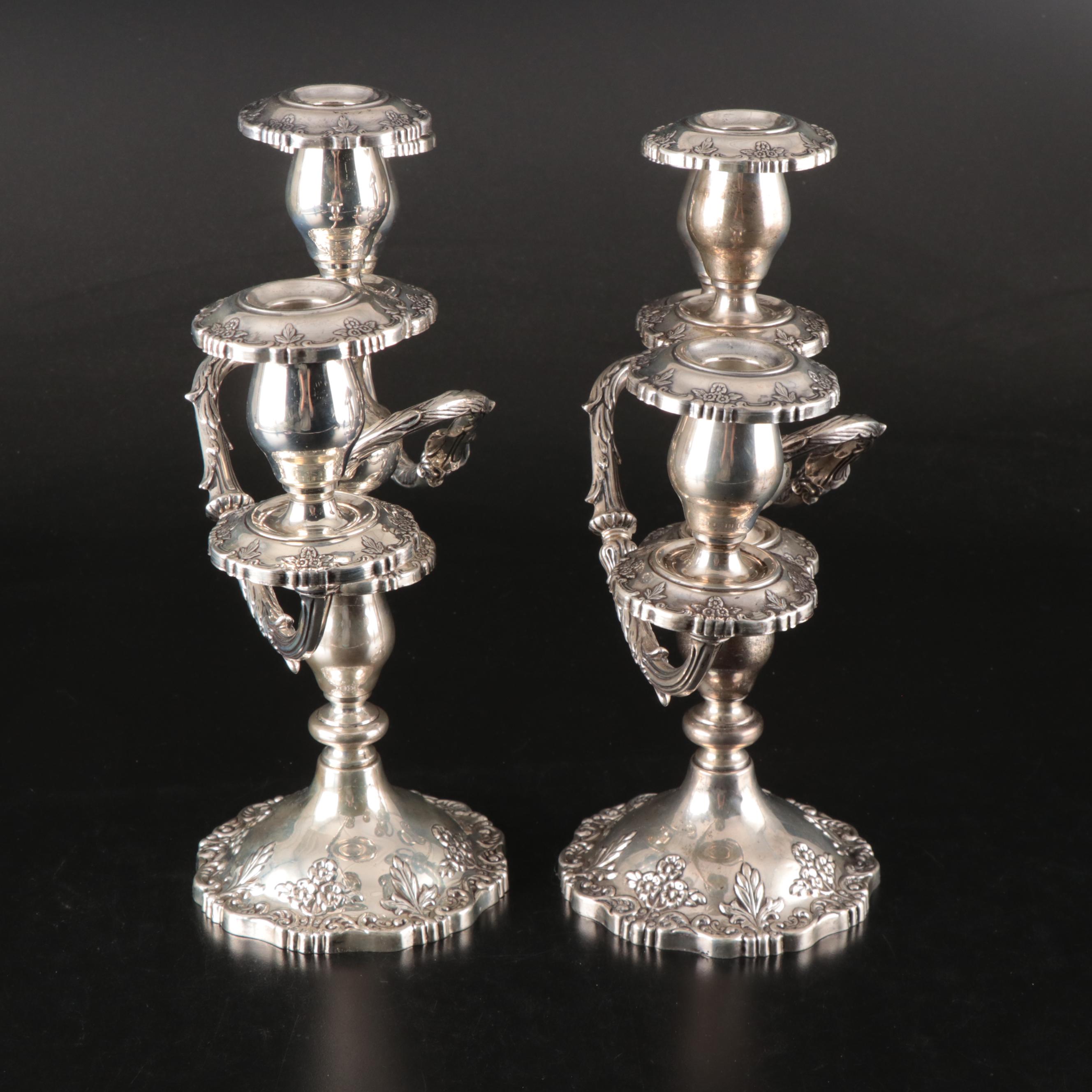 Fisher "English Rose" Sterling Silver Candelabra