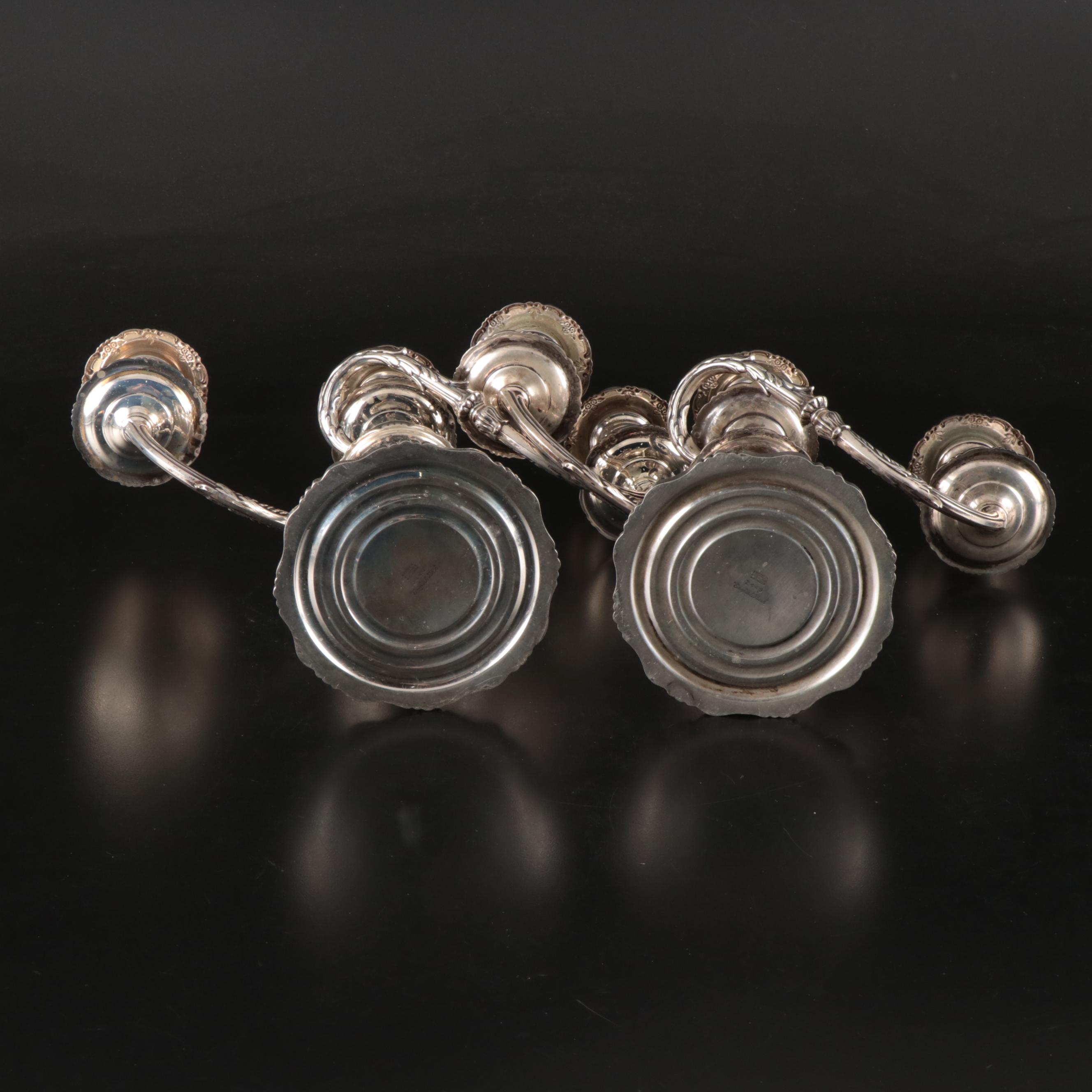 Fisher "English Rose" Sterling Silver Candelabra