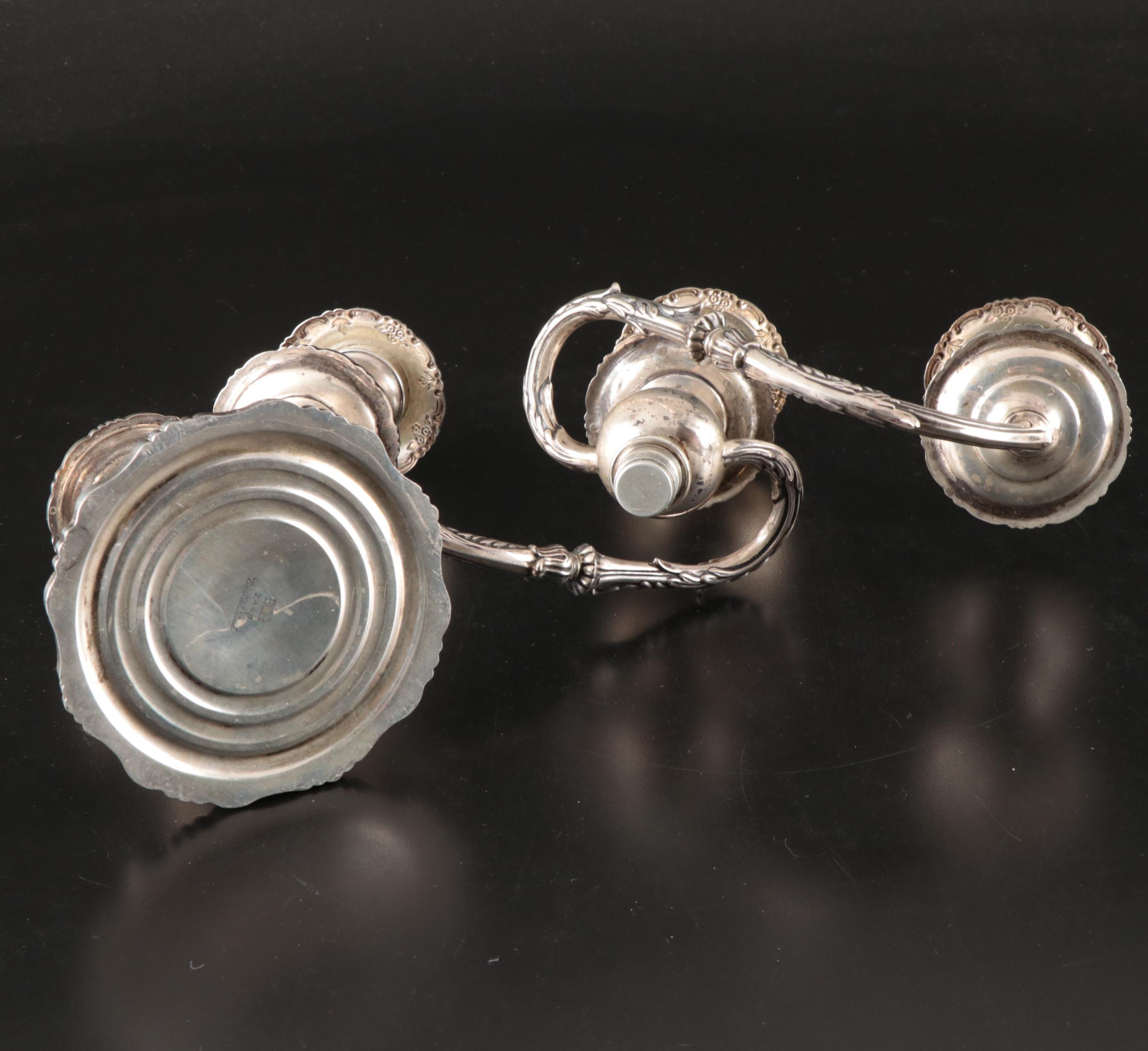 Fisher "English Rose" Sterling Silver Candelabra