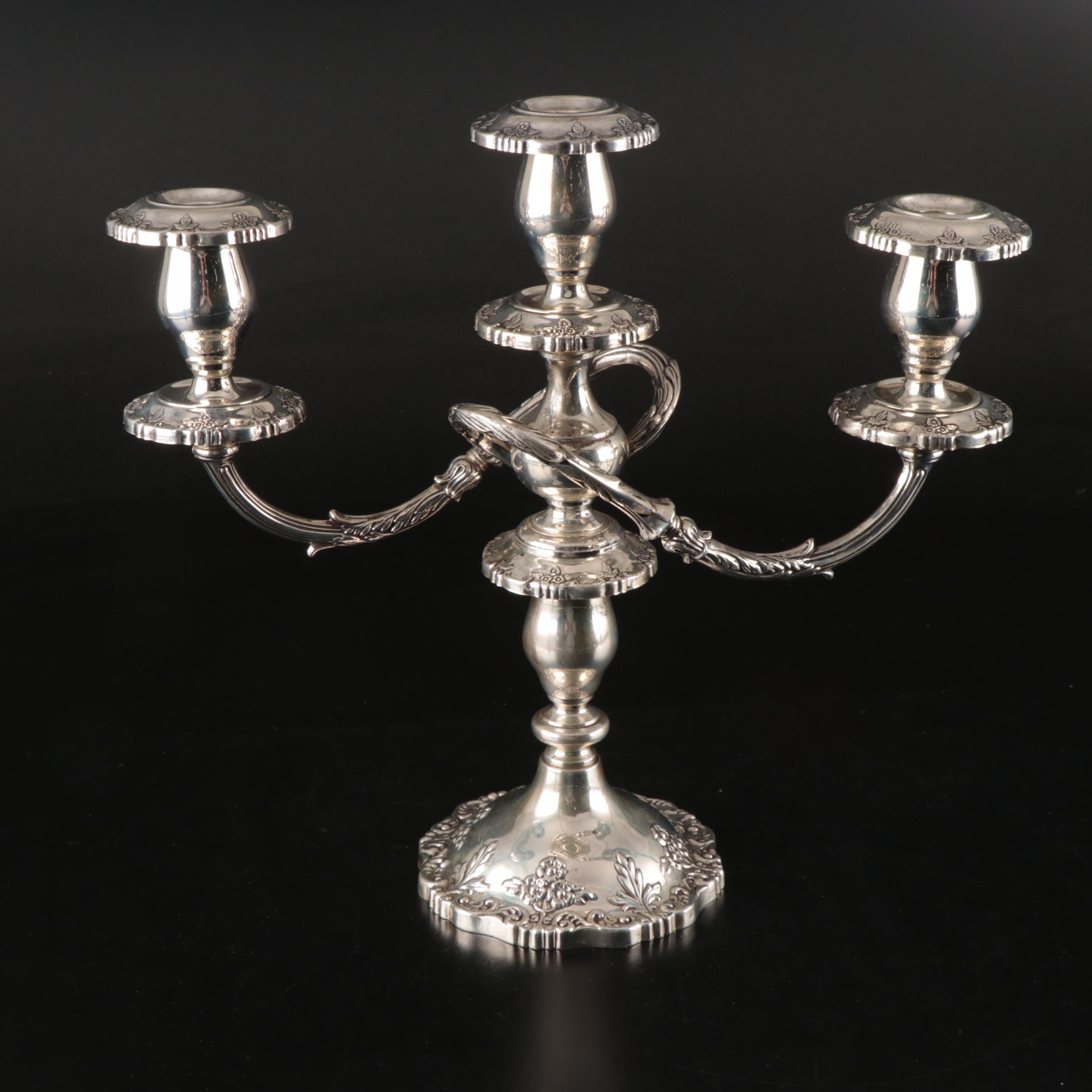 Fisher "English Rose" Sterling Silver Candelabra