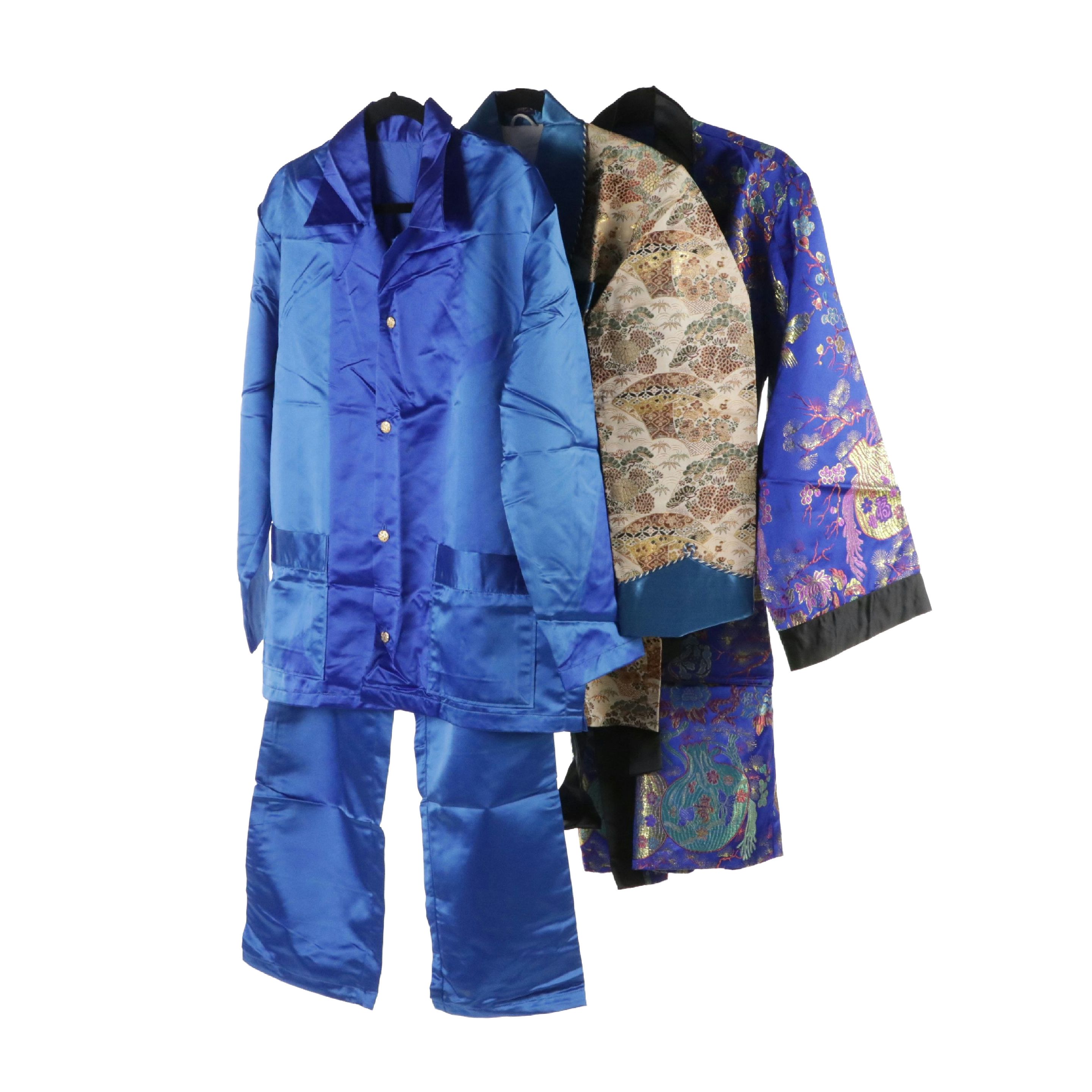 Asian Inspired Brocade Robes and Long Sleeve Two-Piece Set