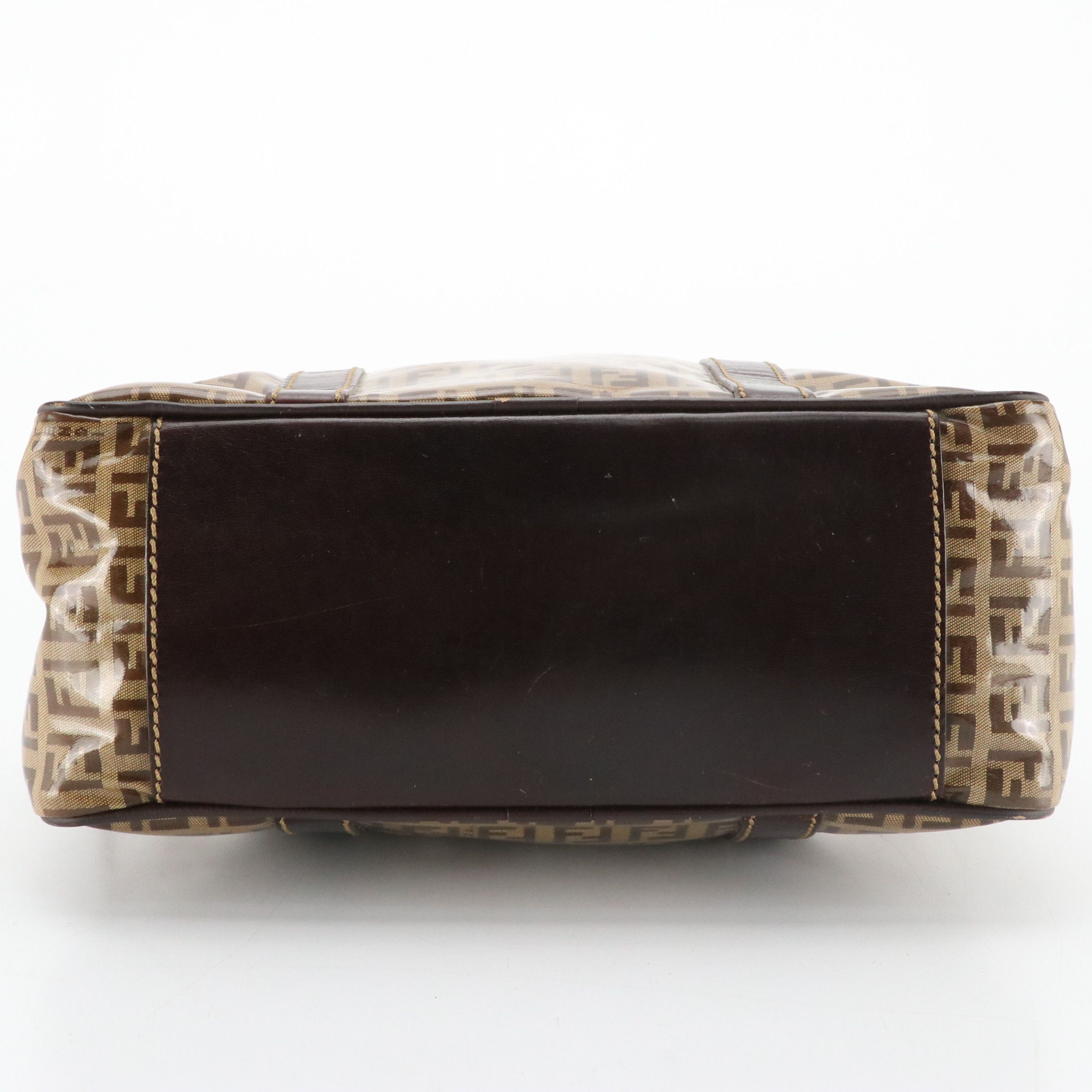 Fendi Handbag in Vinyl Coated Zucchino Canvas with Leather Trim