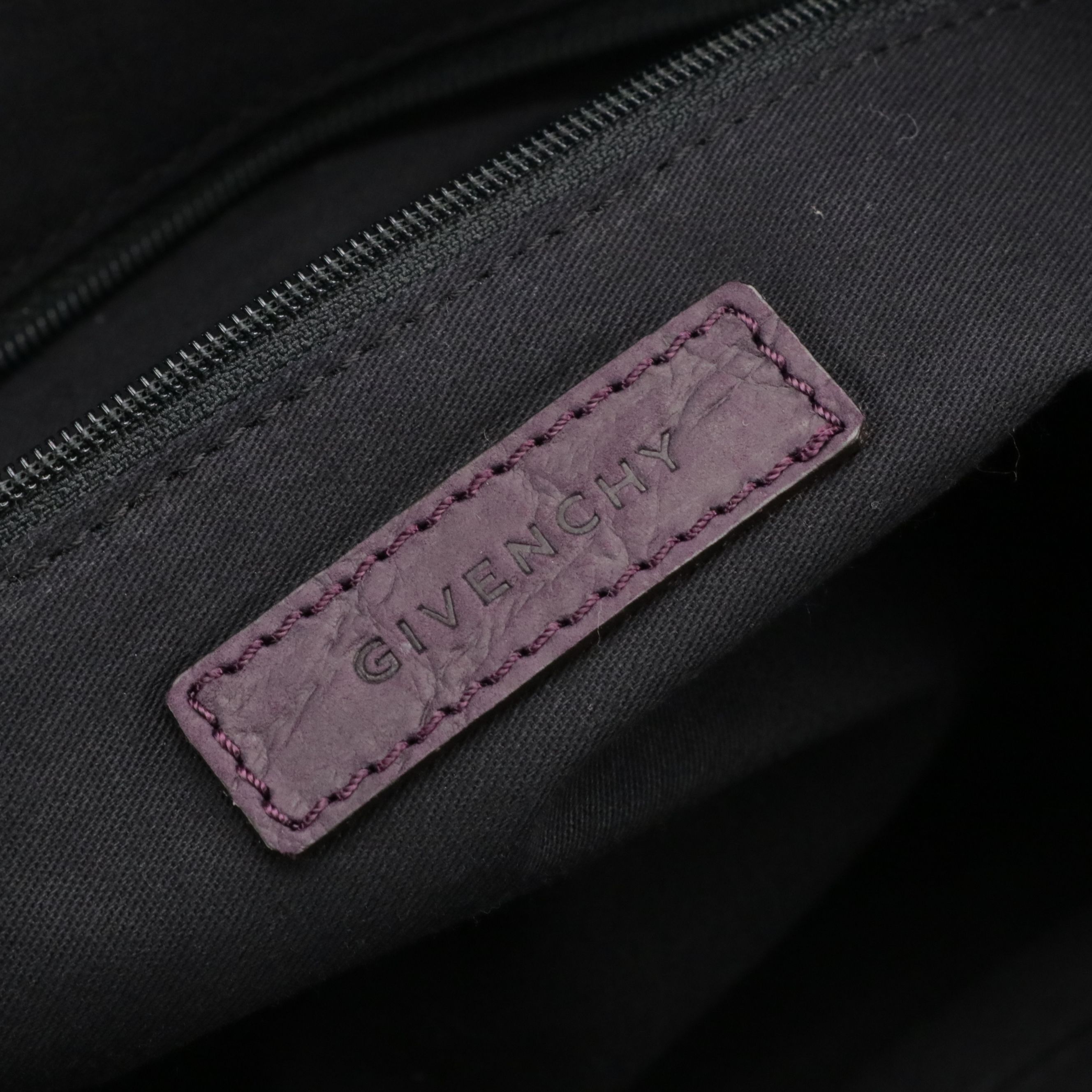 Givenchy Nightingale Two-Way Satchel in Matt Purple Croc Embossed Leather