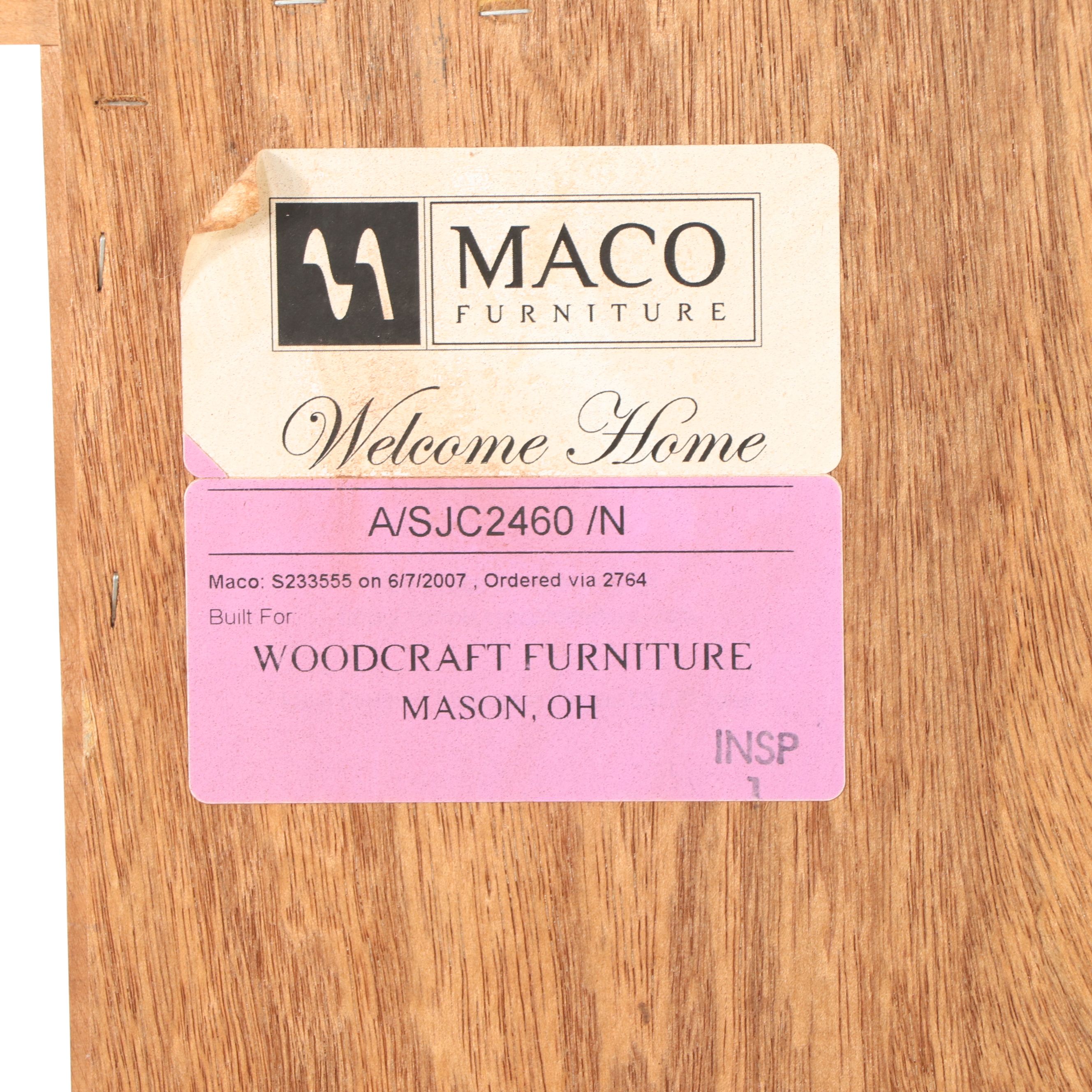 Maco Furniture Shaker Style Maple Finish Cabinet, 2007