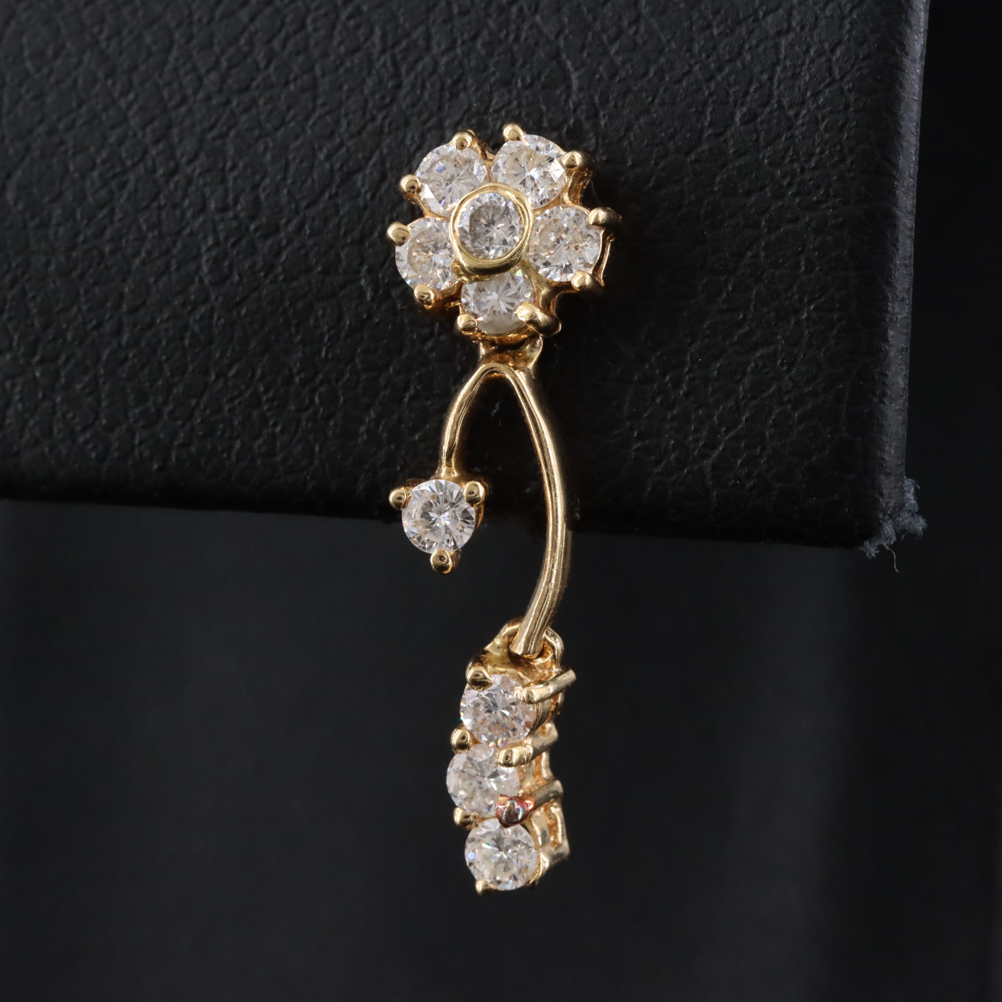 18K 0.52 CTW Diamond Floral Drop Earrings