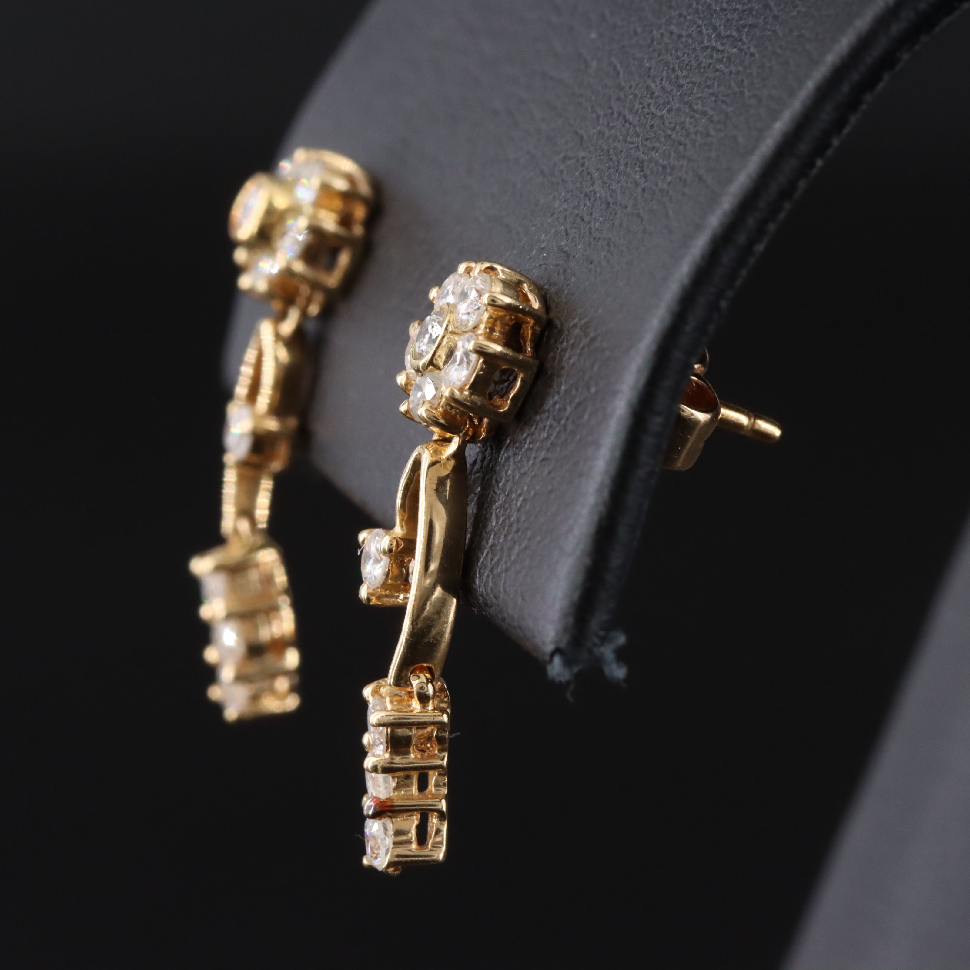 18K 0.52 CTW Diamond Floral Drop Earrings