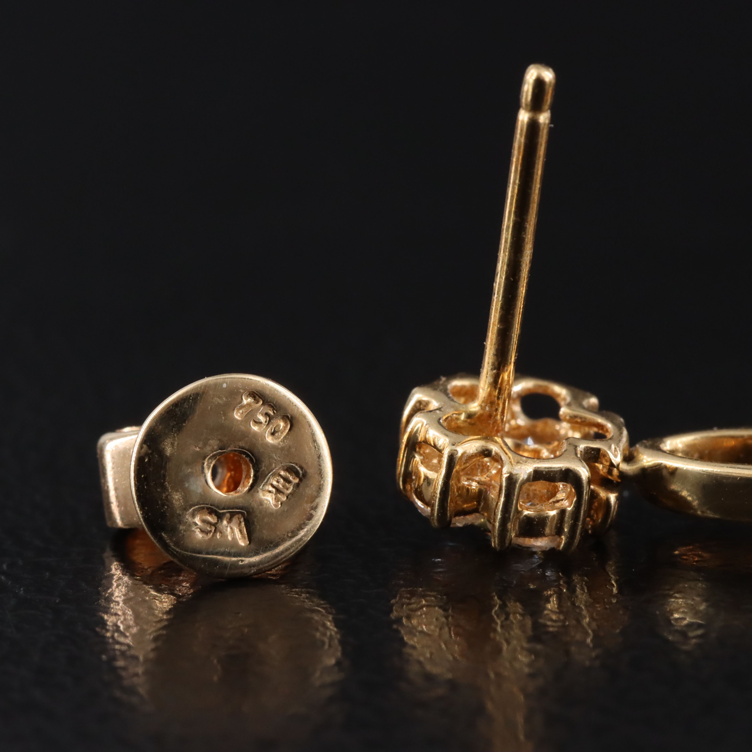 18K 0.52 CTW Diamond Floral Drop Earrings