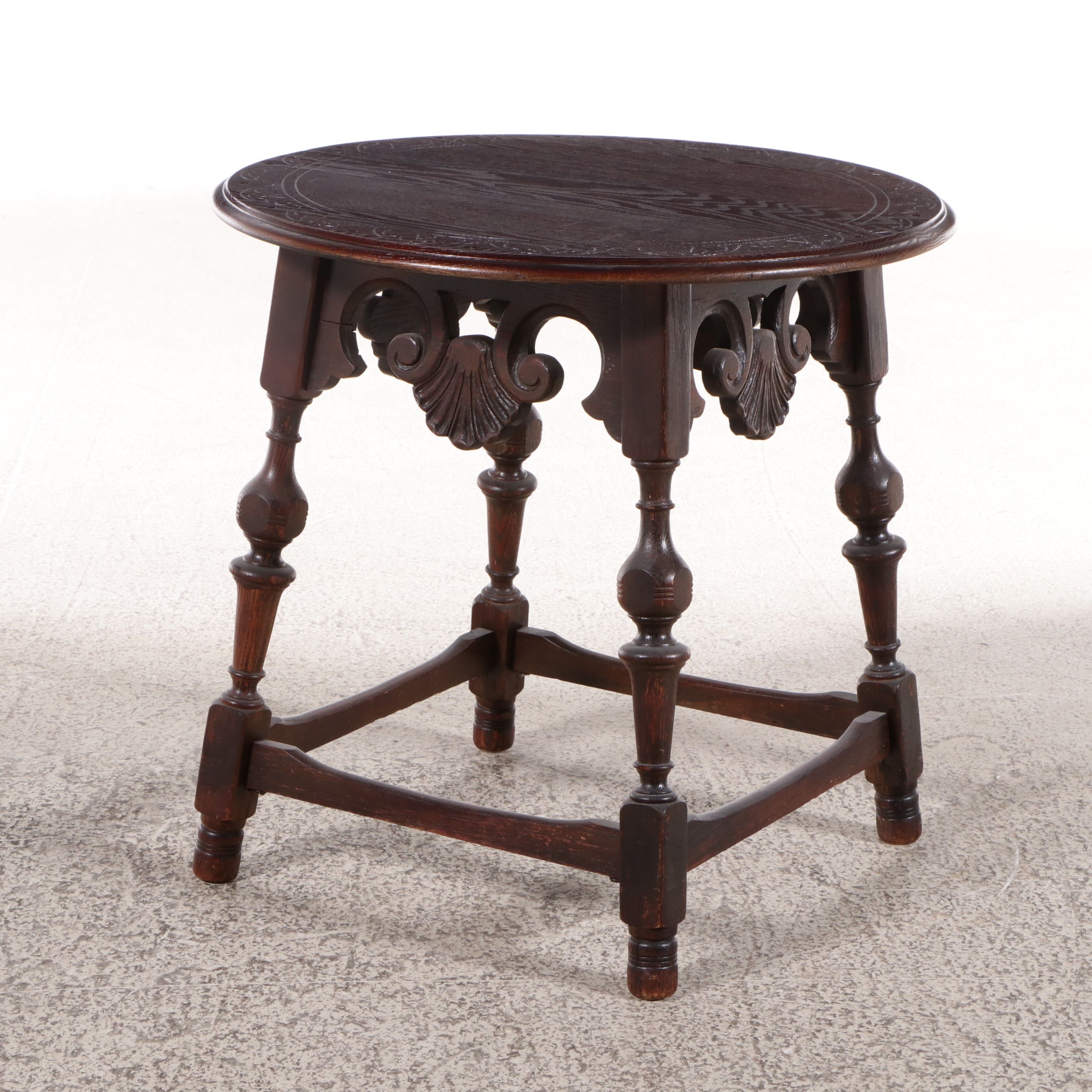 Baroque Style Oak Tavern Table, Early to Mid-20th Century