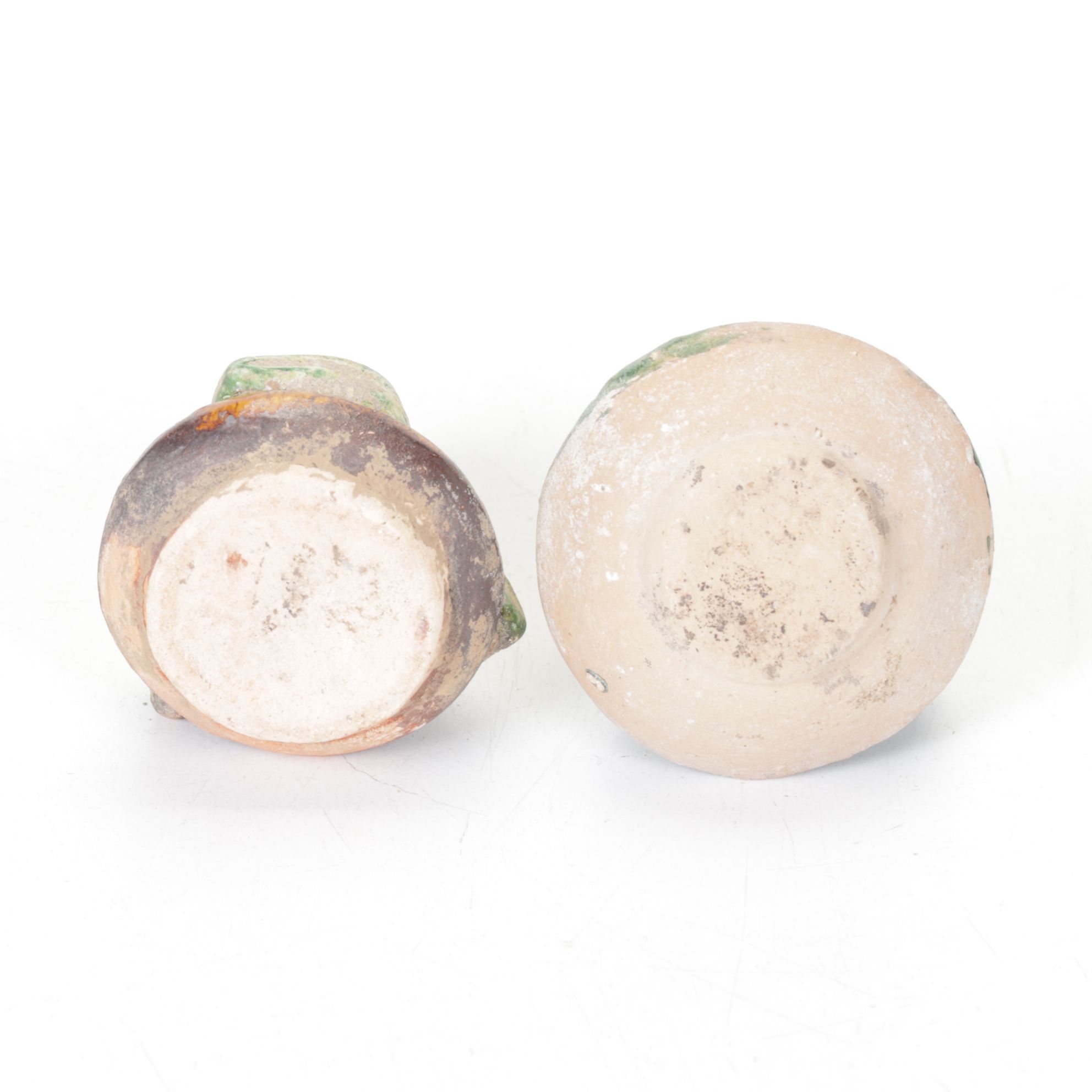 Ming Dynasty Lead Glazed Pottery Set of Fruits, Cake, and a Vase, 1368-1643