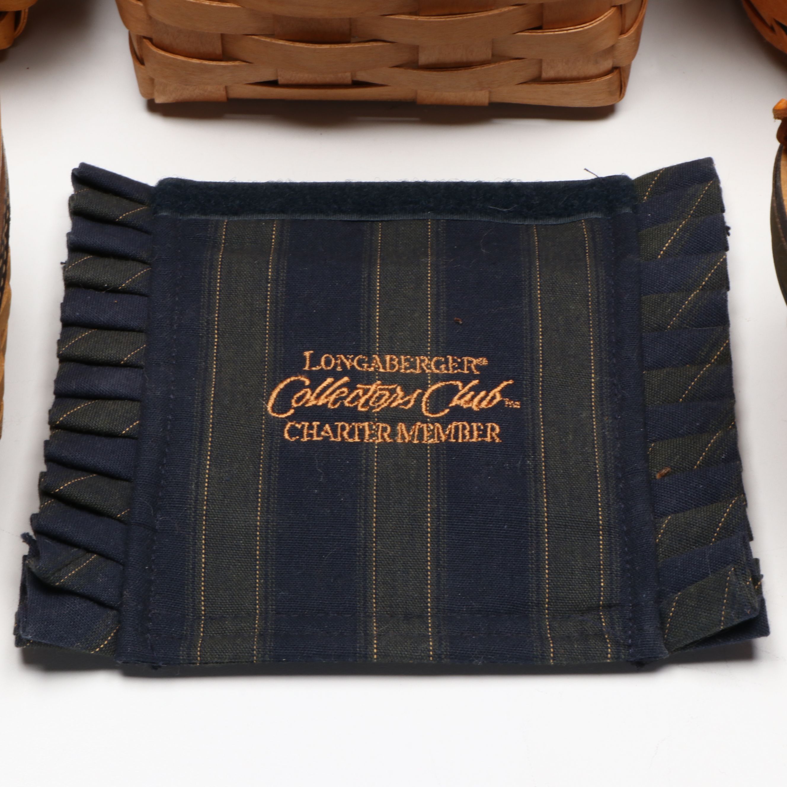 Longaberger Woven Baskets and Tissue Box Cover, Late 20th Century