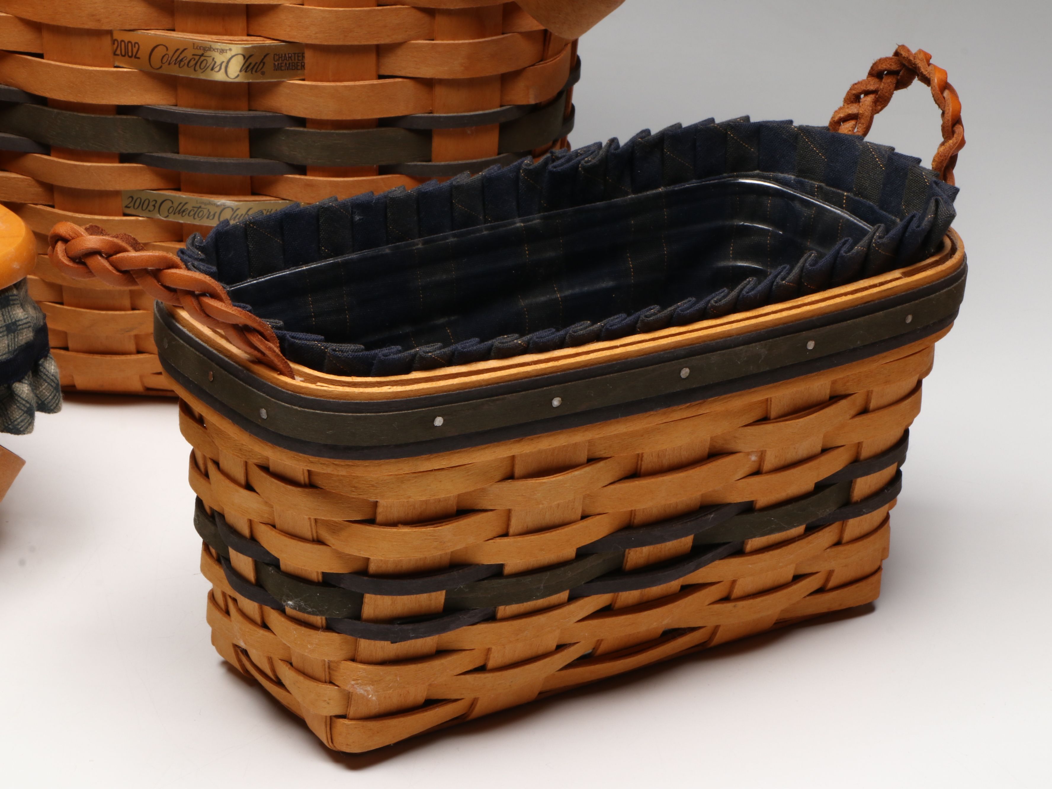 Longaberger Woven Baskets and Tissue Box Cover, Late 20th Century