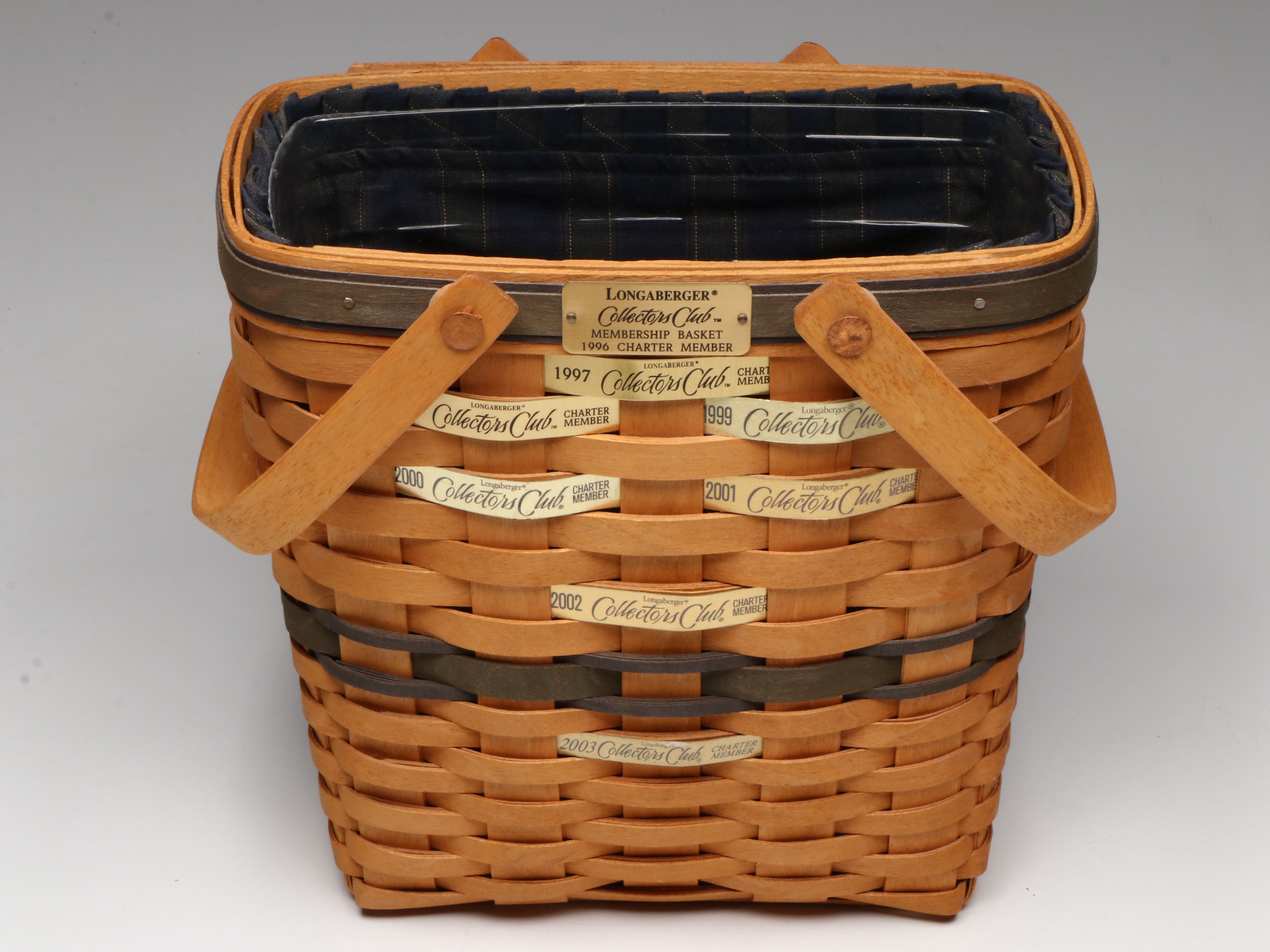 Longaberger Woven Baskets and Tissue Box Cover, Late 20th Century