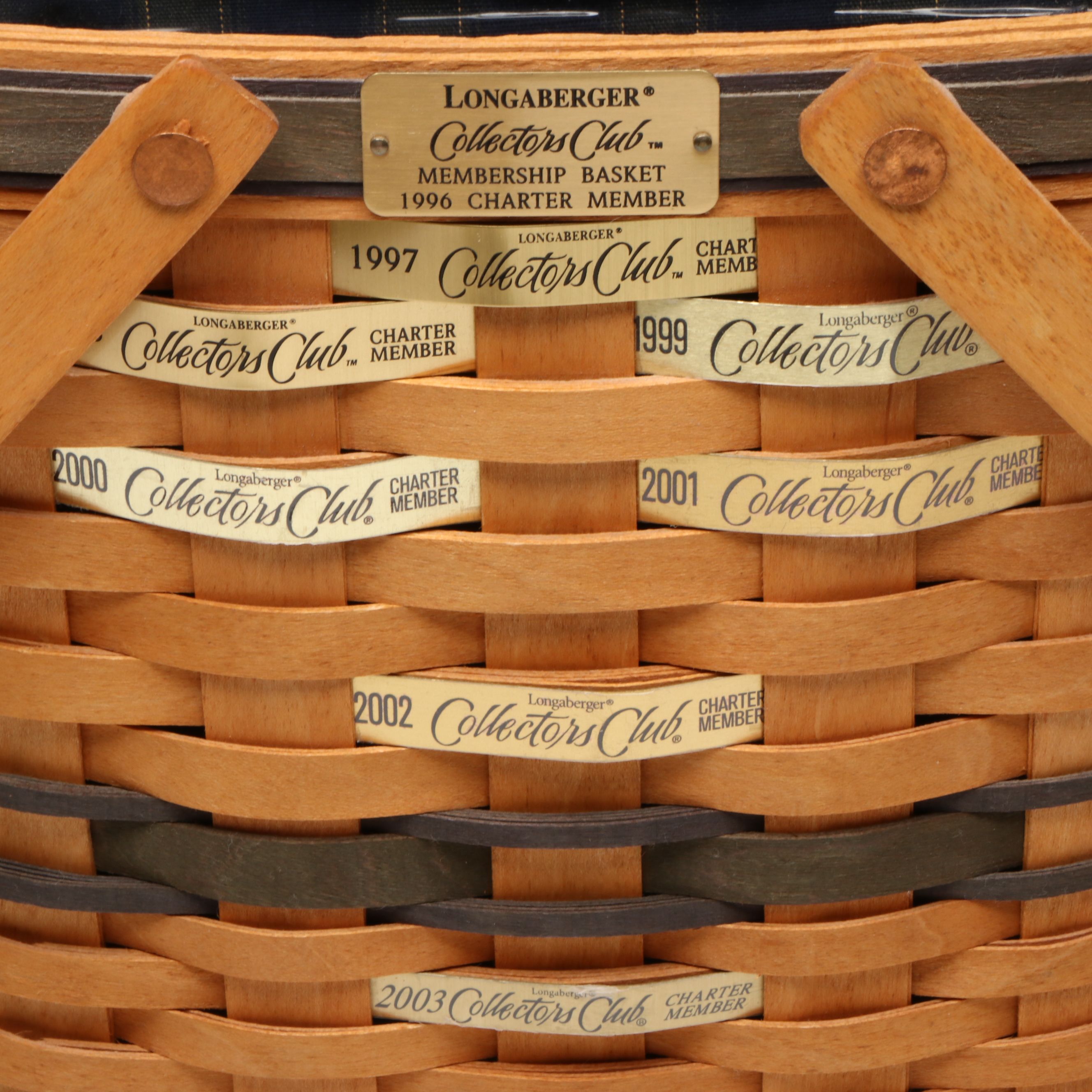 Longaberger Woven Baskets and Tissue Box Cover, Late 20th Century