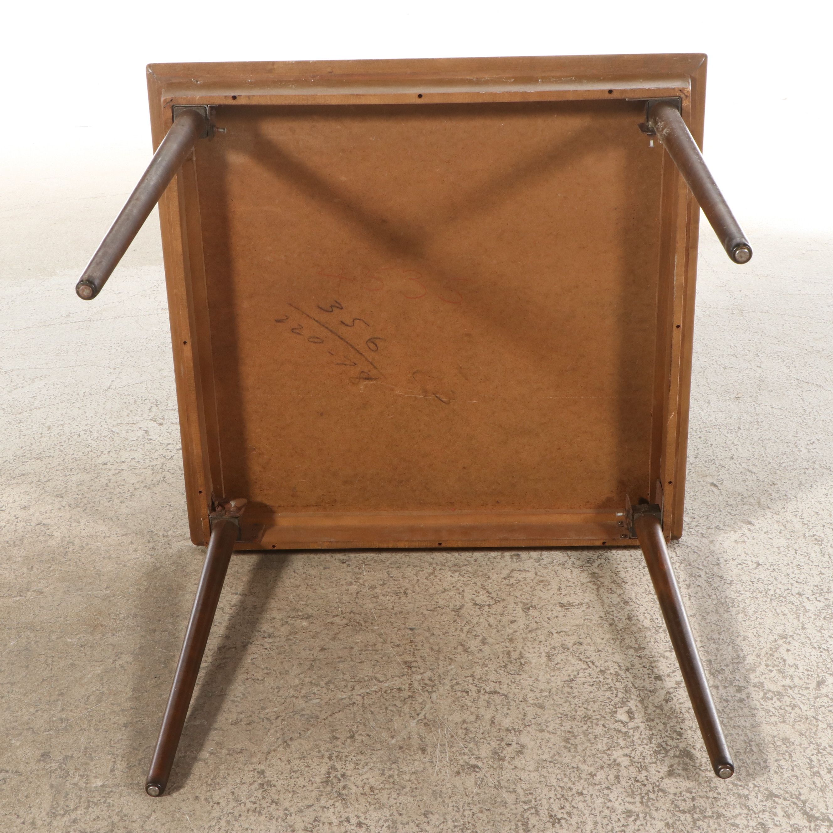 MCM Folding Games Table with Norquist Chairs and Green Vinyl Upholstery