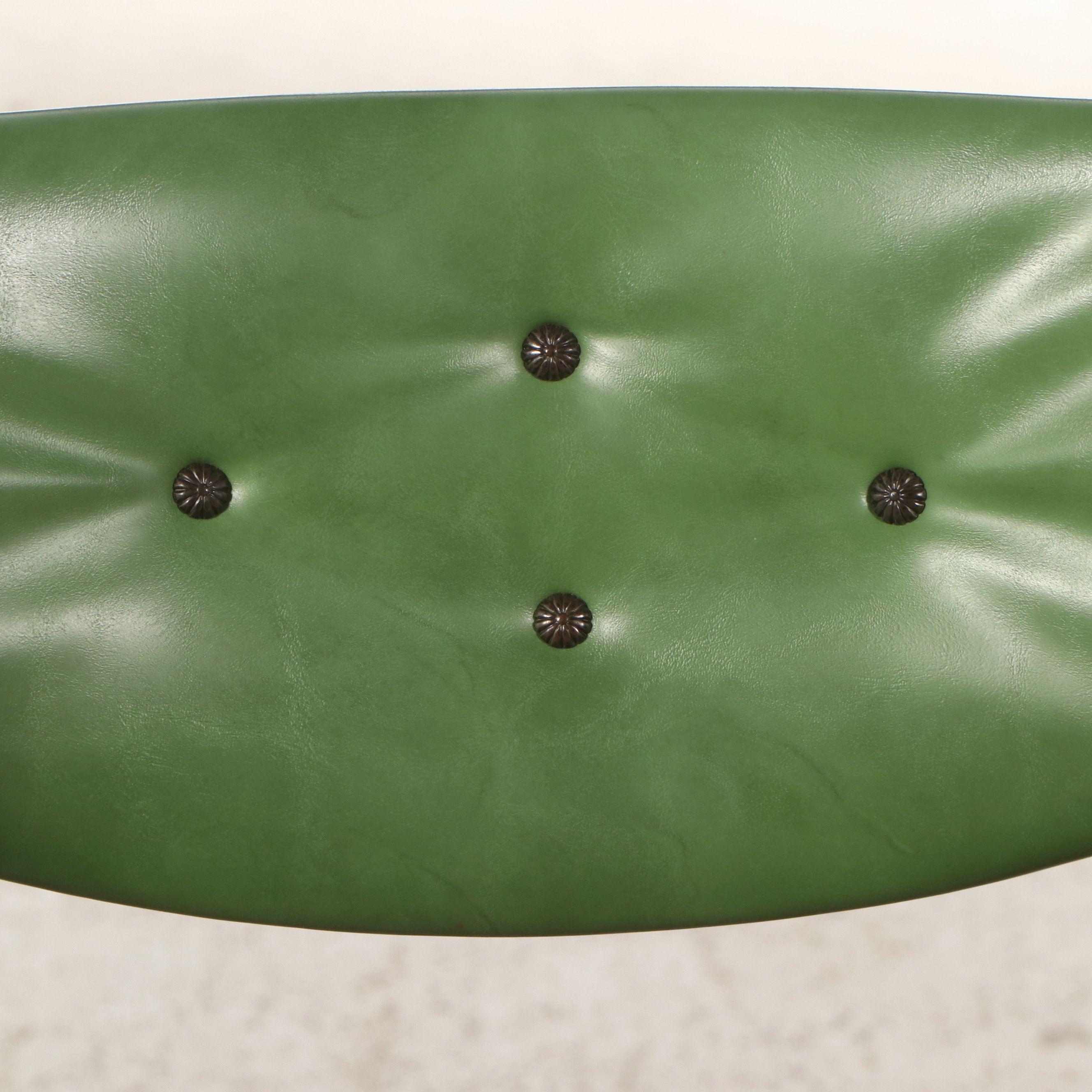 MCM Folding Games Table with Norquist Chairs and Green Vinyl Upholstery