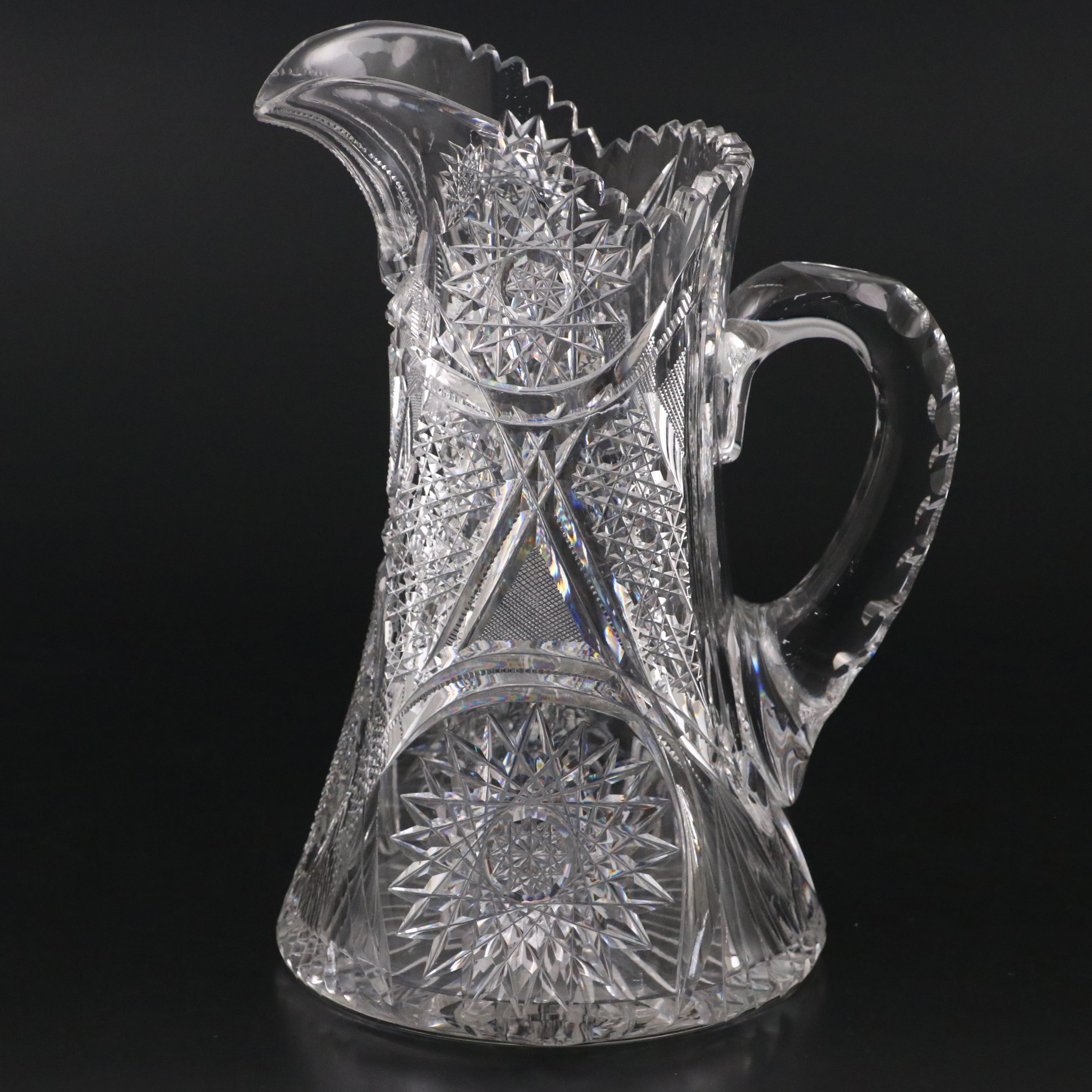 Sunburst Cut Crystal Pitcher