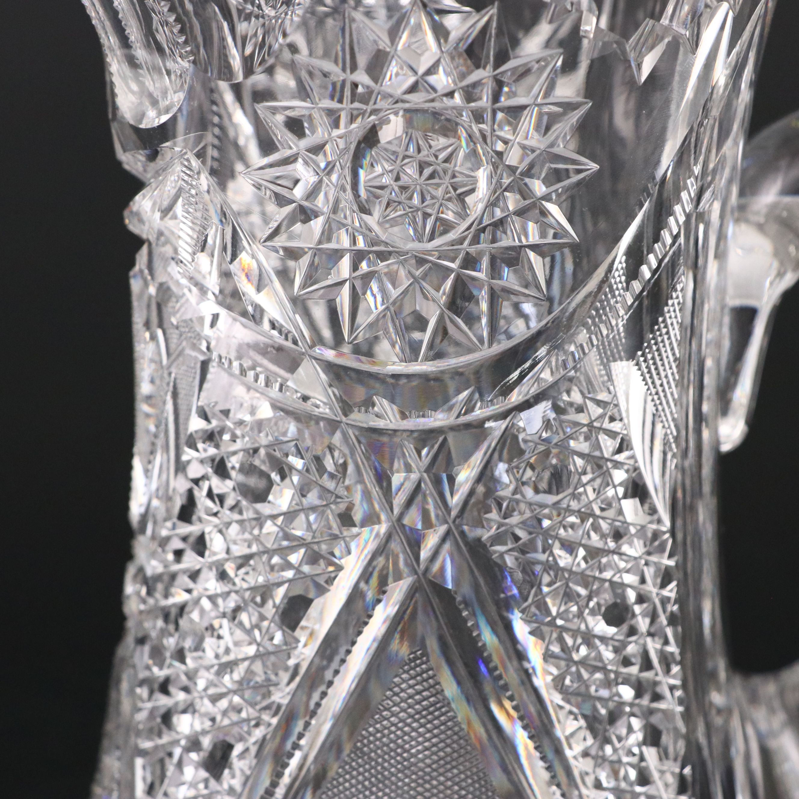 Sunburst Cut Crystal Pitcher