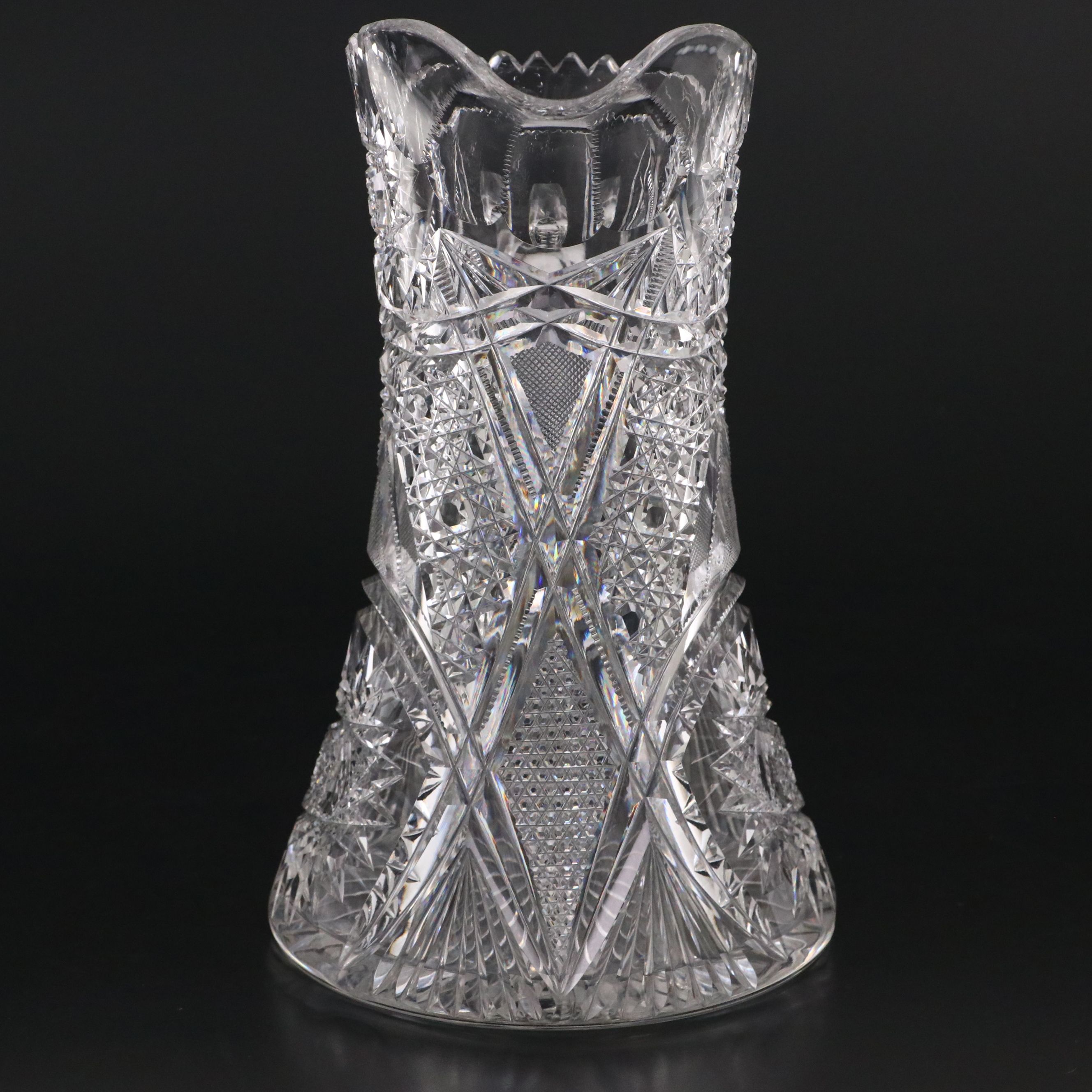 Sunburst Cut Crystal Pitcher