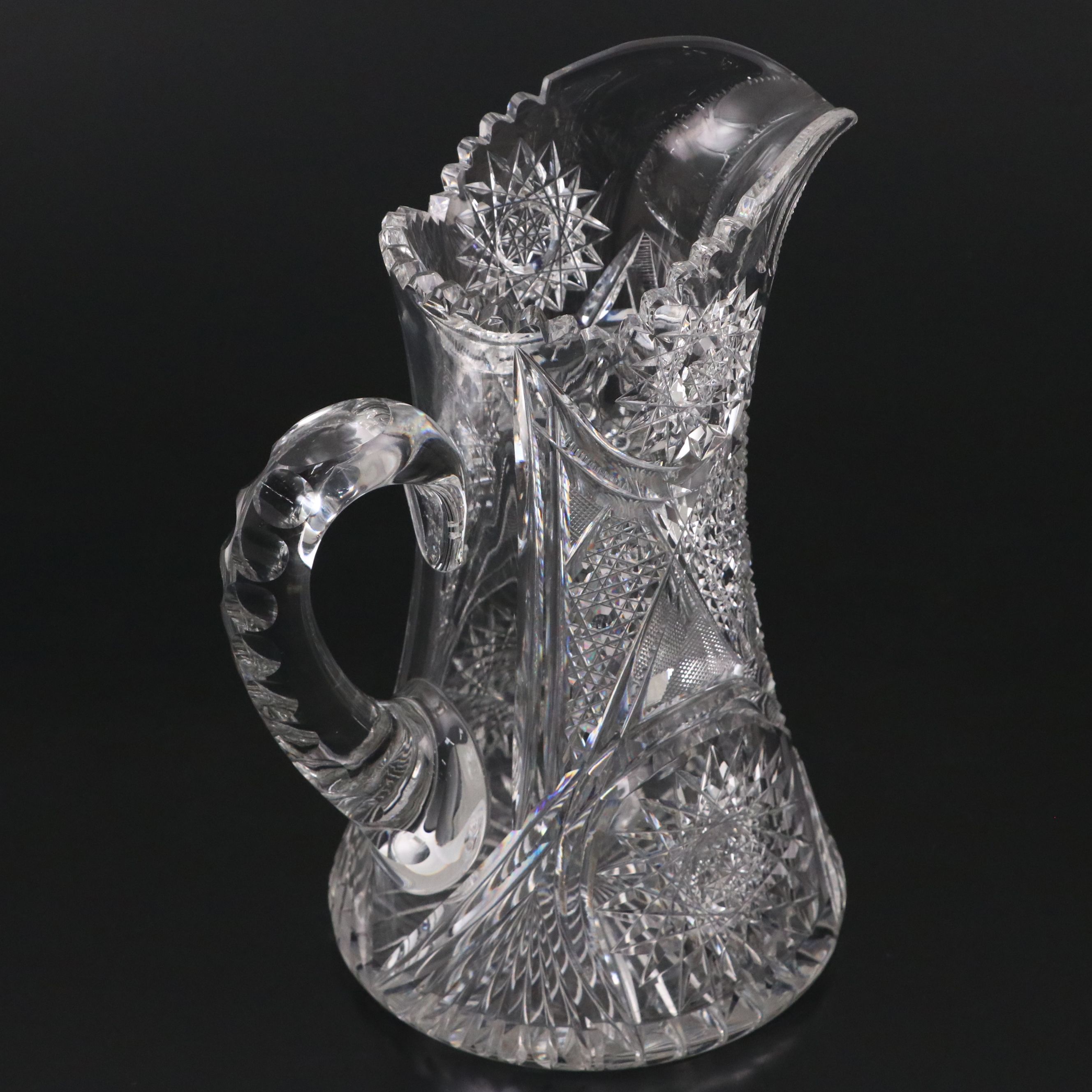 Sunburst Cut Crystal Pitcher