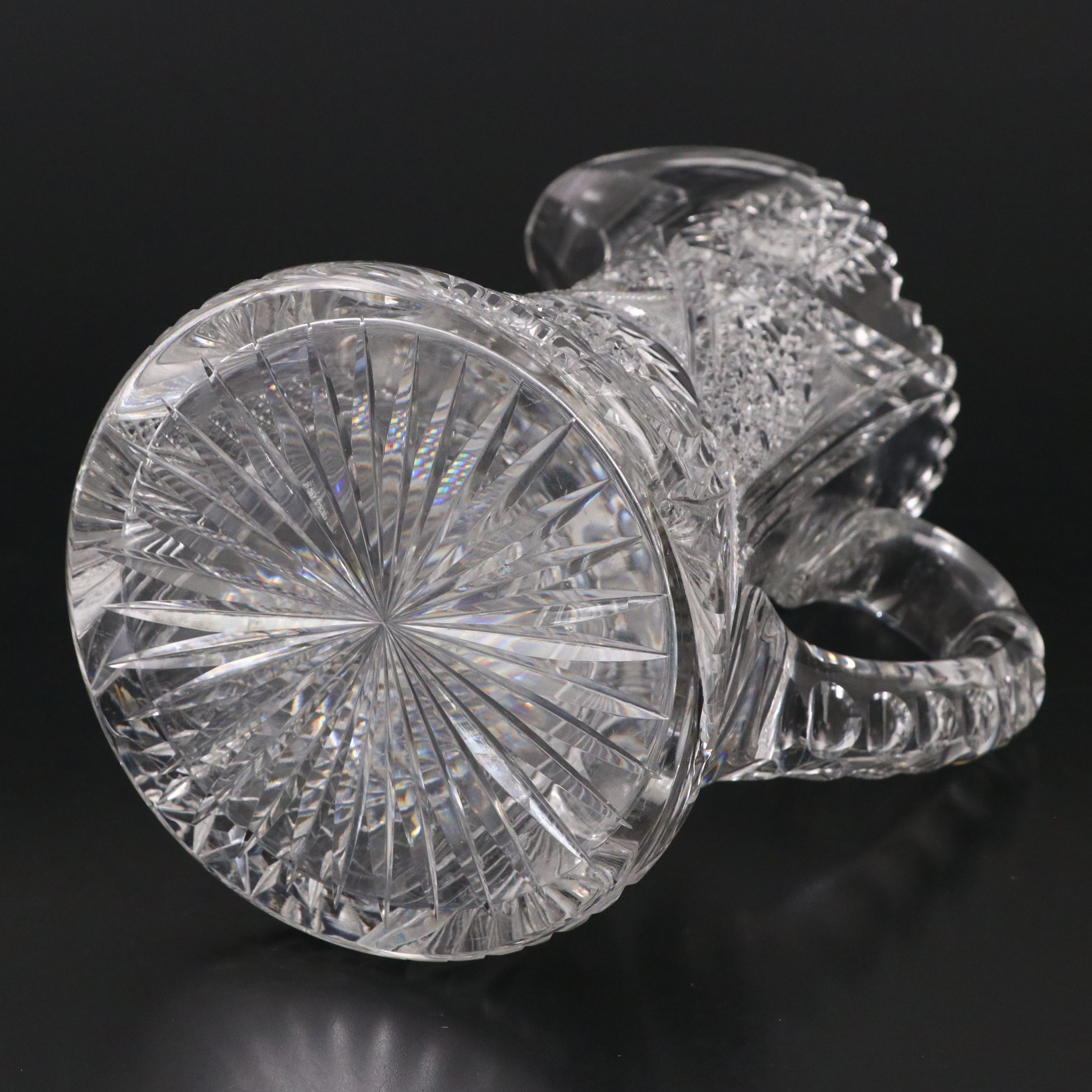 Sunburst Cut Crystal Pitcher