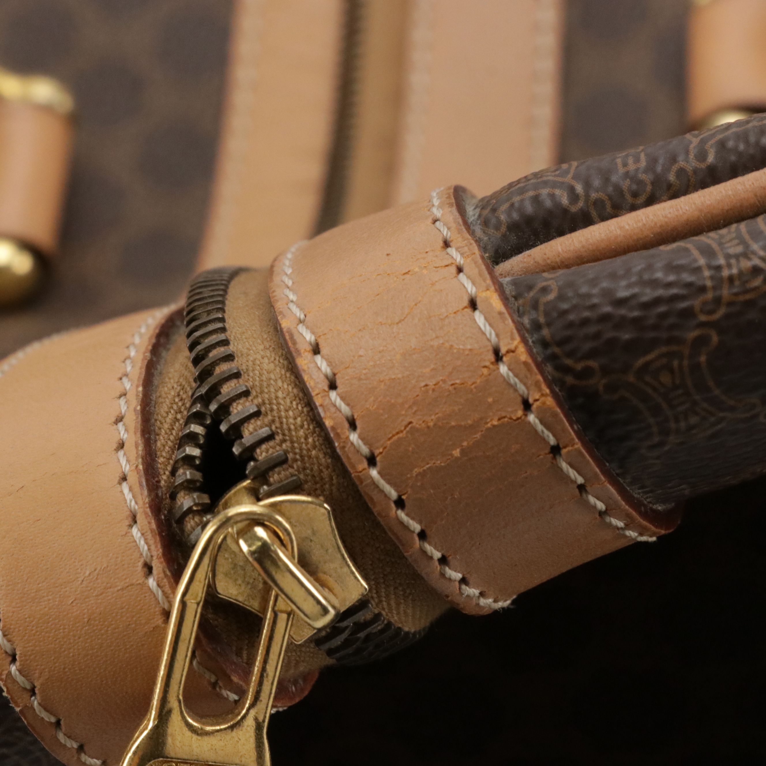 Celine Duffle Bag in Dark Brown Macadam Canvas and Leather