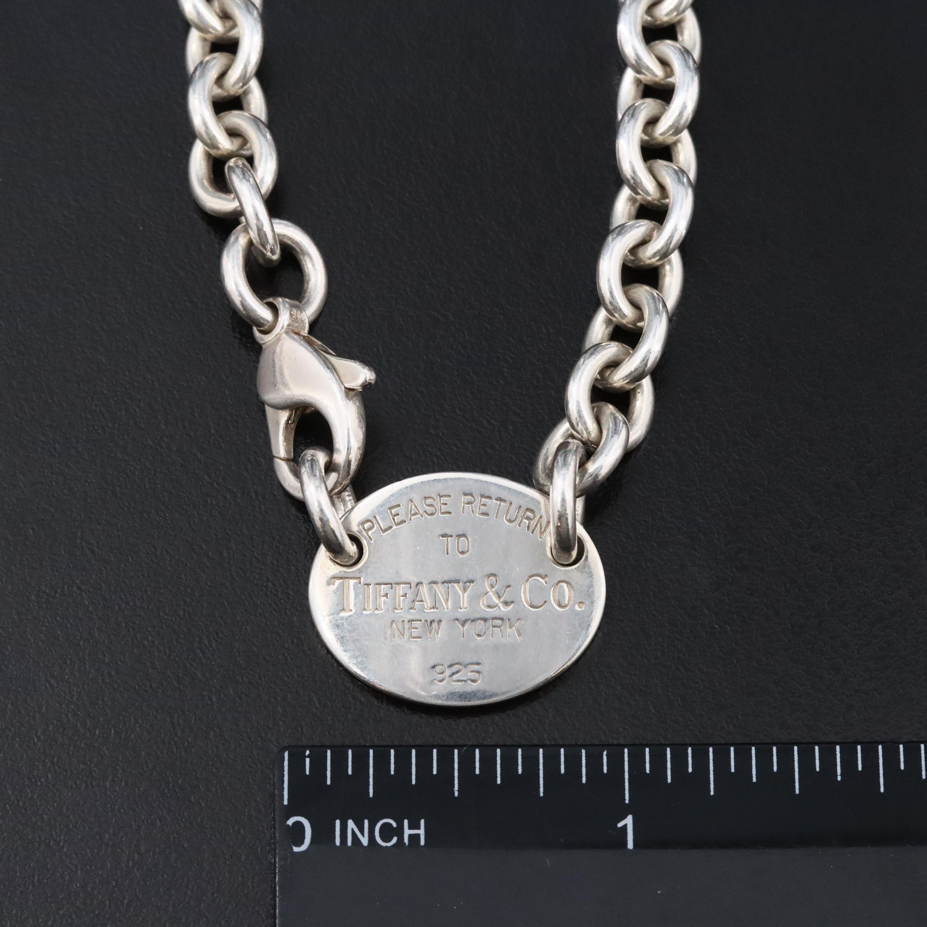 Tiffany & Co. Return to Tiffany Sterling Oval Tag Choker