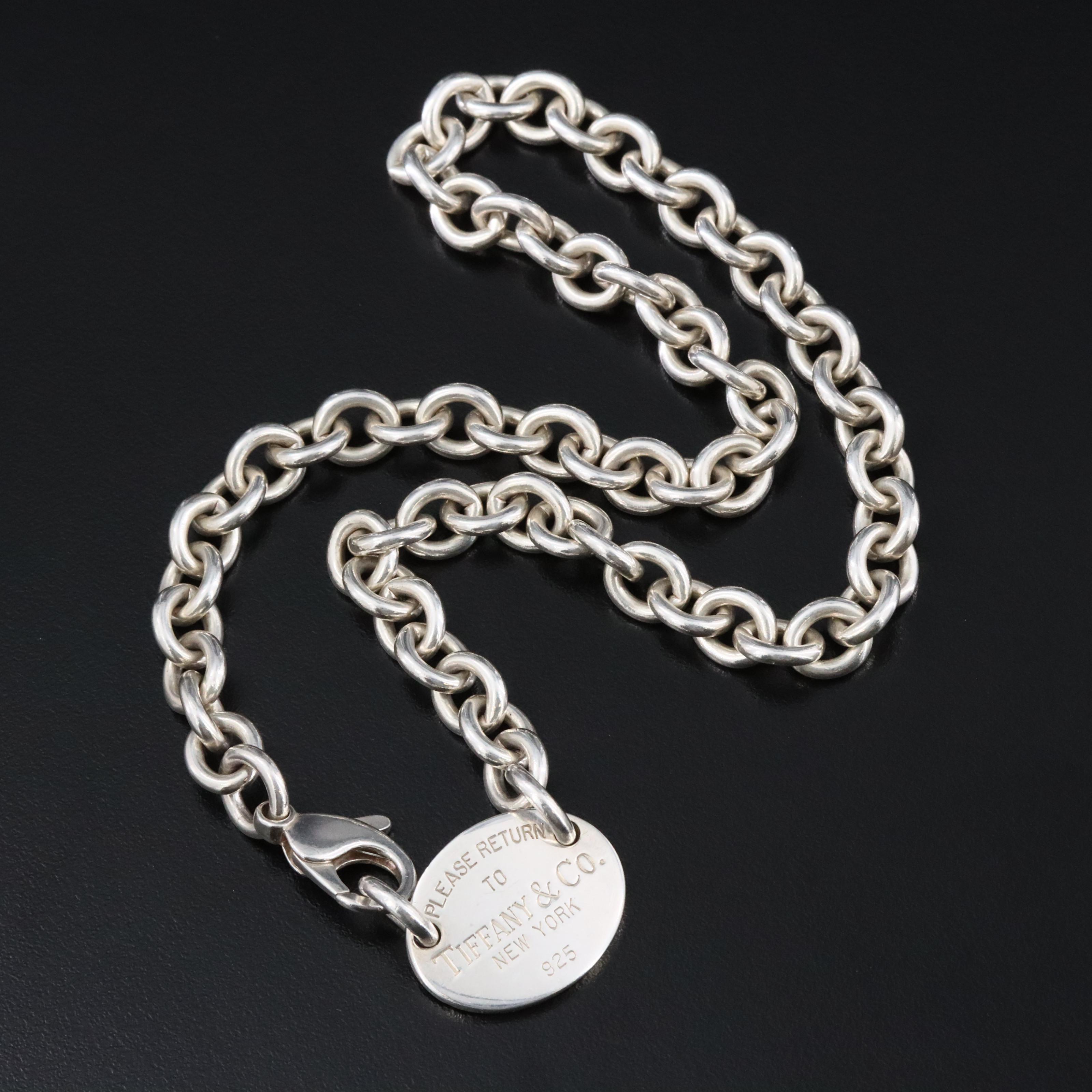 Tiffany & Co. Return to Tiffany Sterling Oval Tag Choker