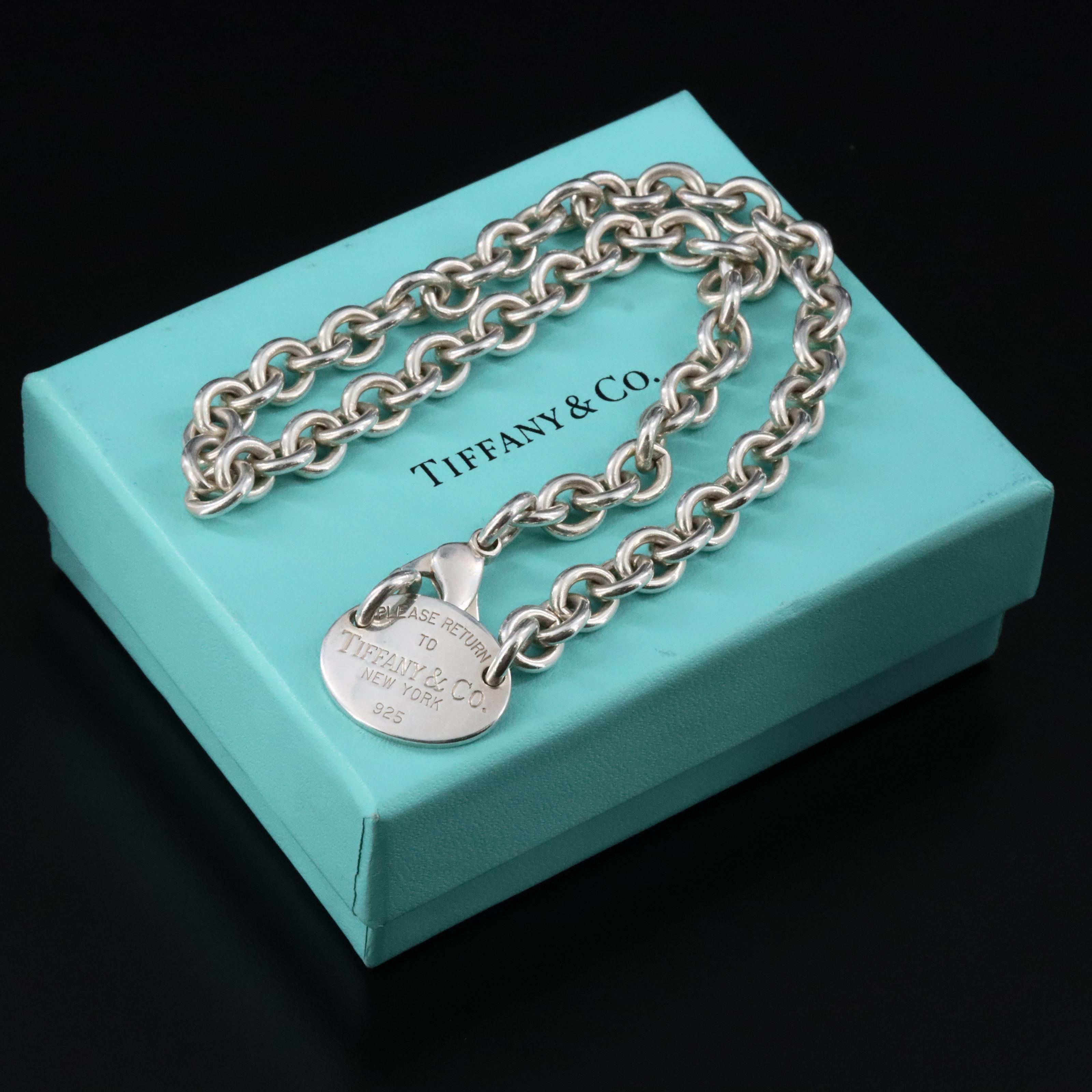 Tiffany & Co. Return to Tiffany Sterling Oval Tag Choker