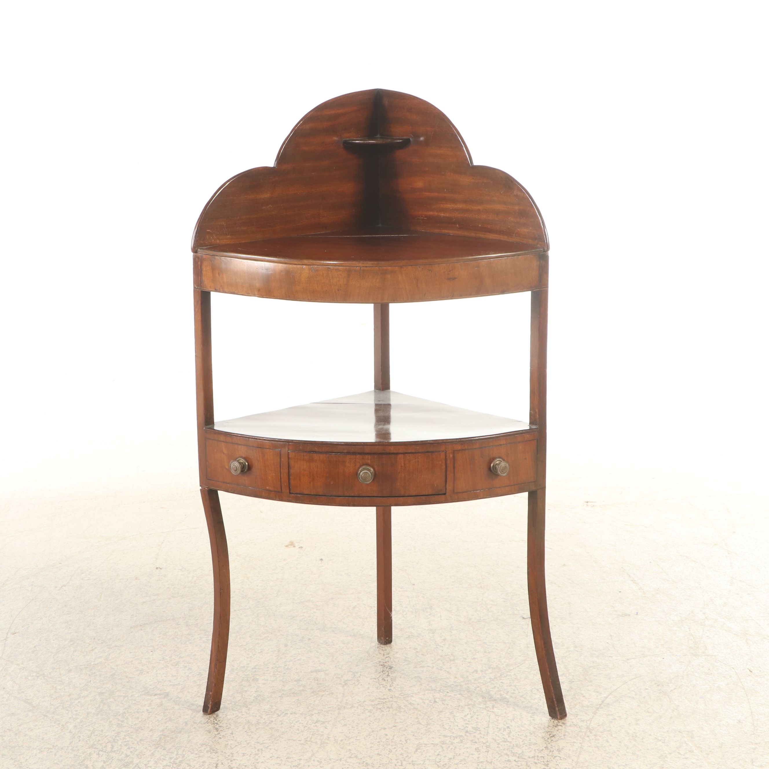 Georgian Mahogany Corner Washstand, Late 18th to Mid-19th Century