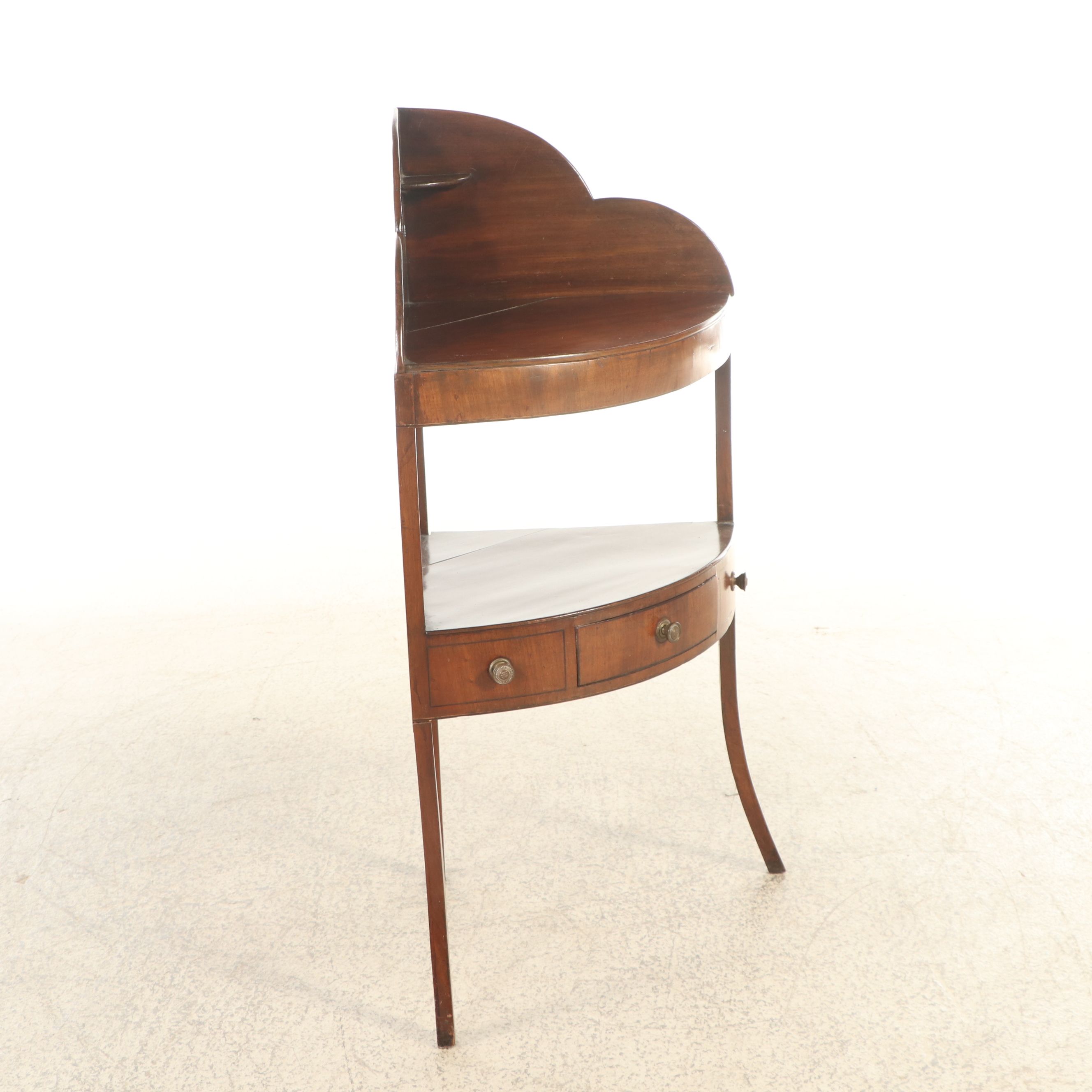 Georgian Mahogany Corner Washstand, Late 18th to Mid-19th Century