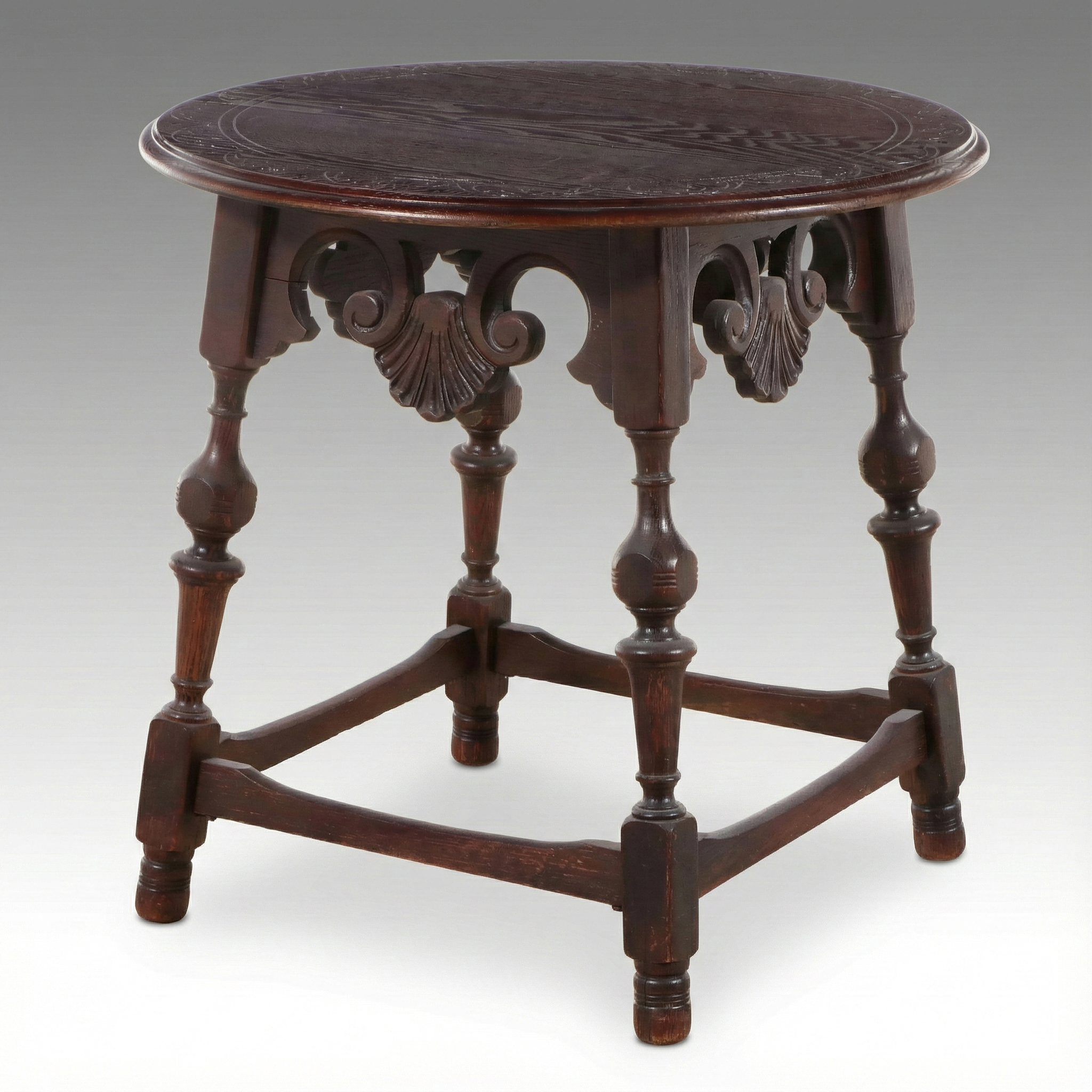 Baroque Style Oak Tavern Table, Early to Mid-20th Century