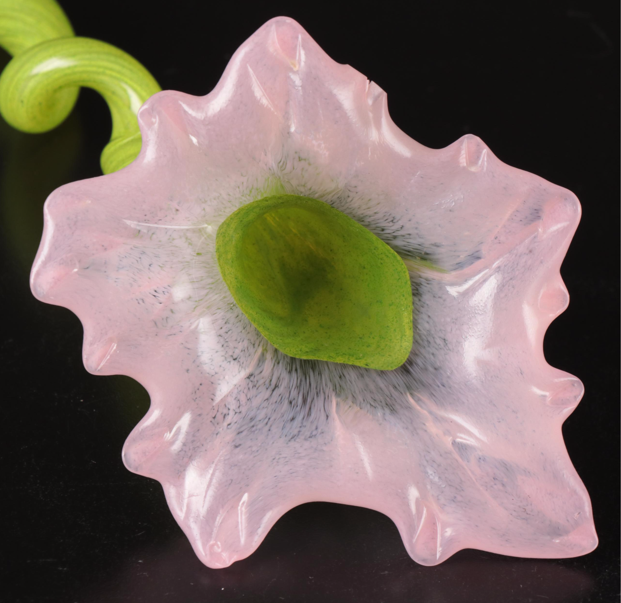 Crate & Barrel Speckled Glass Bird Paperweight and Studio Glass Flower