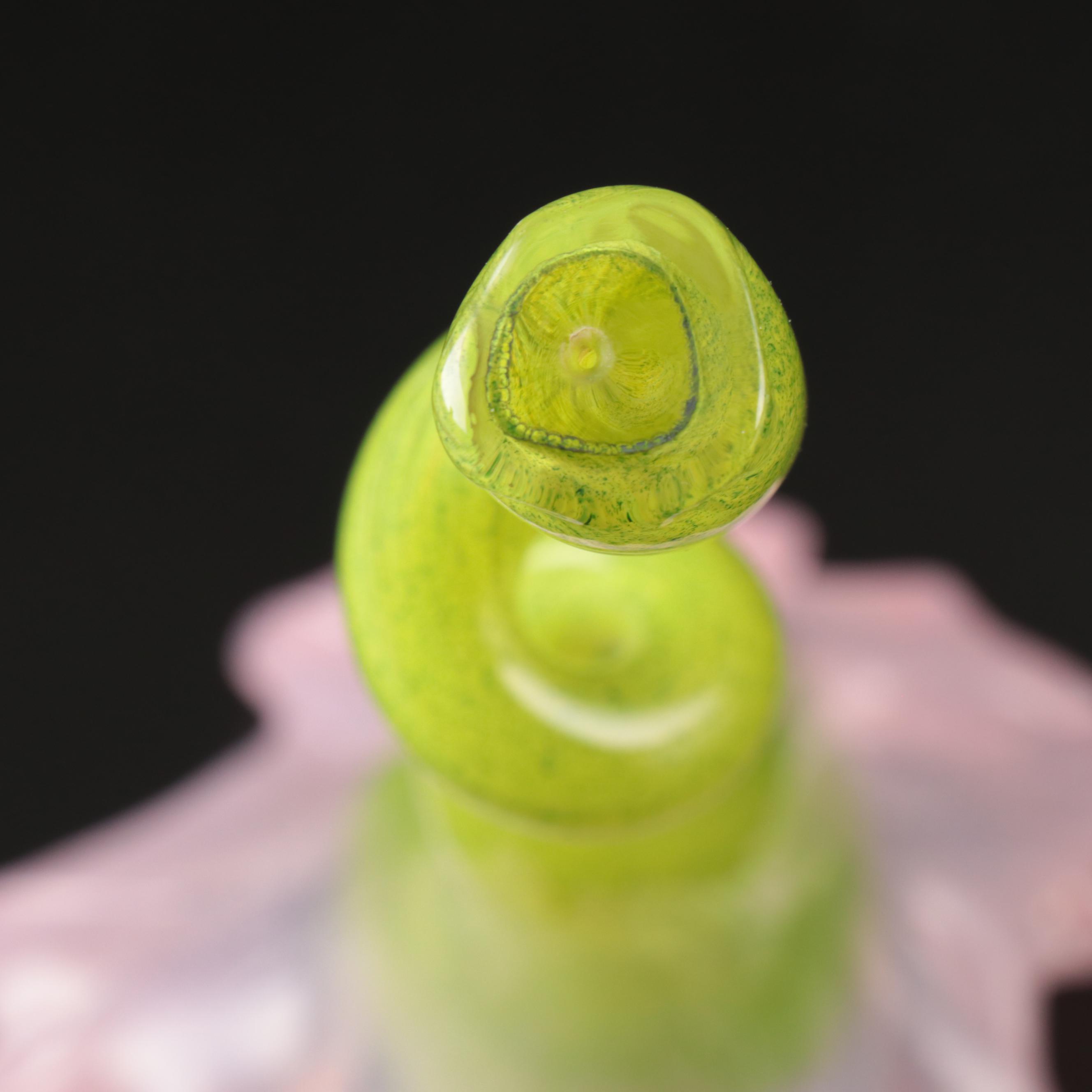 Crate & Barrel Speckled Glass Bird Paperweight and Studio Glass Flower