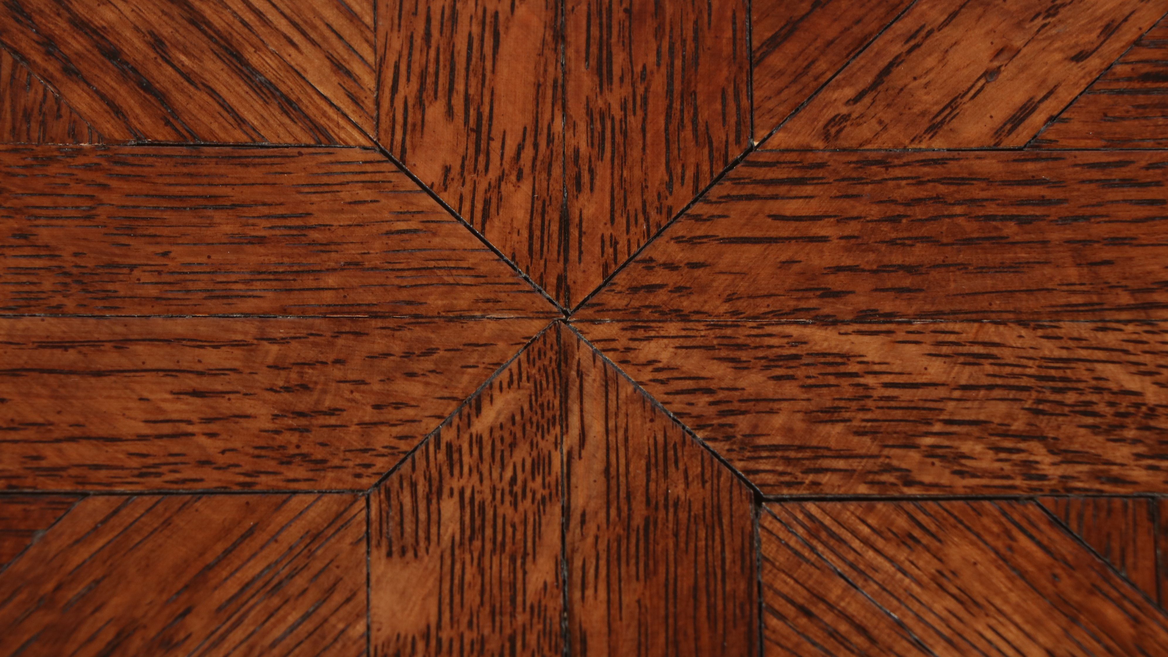 French Provincial Oak Parquetry Inlay Cocktail Table, Late 20th Century