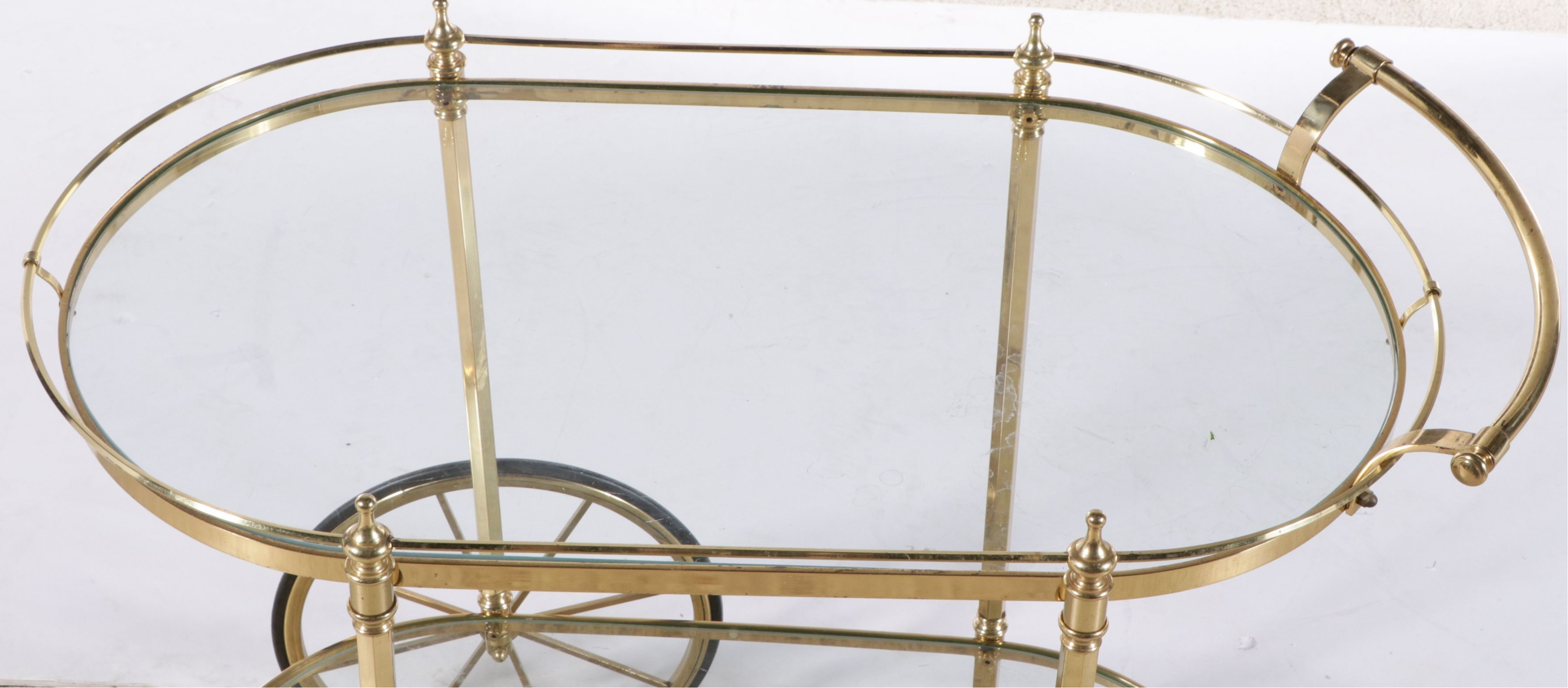 Hollywood Regency Brass and Glass Bar Cart