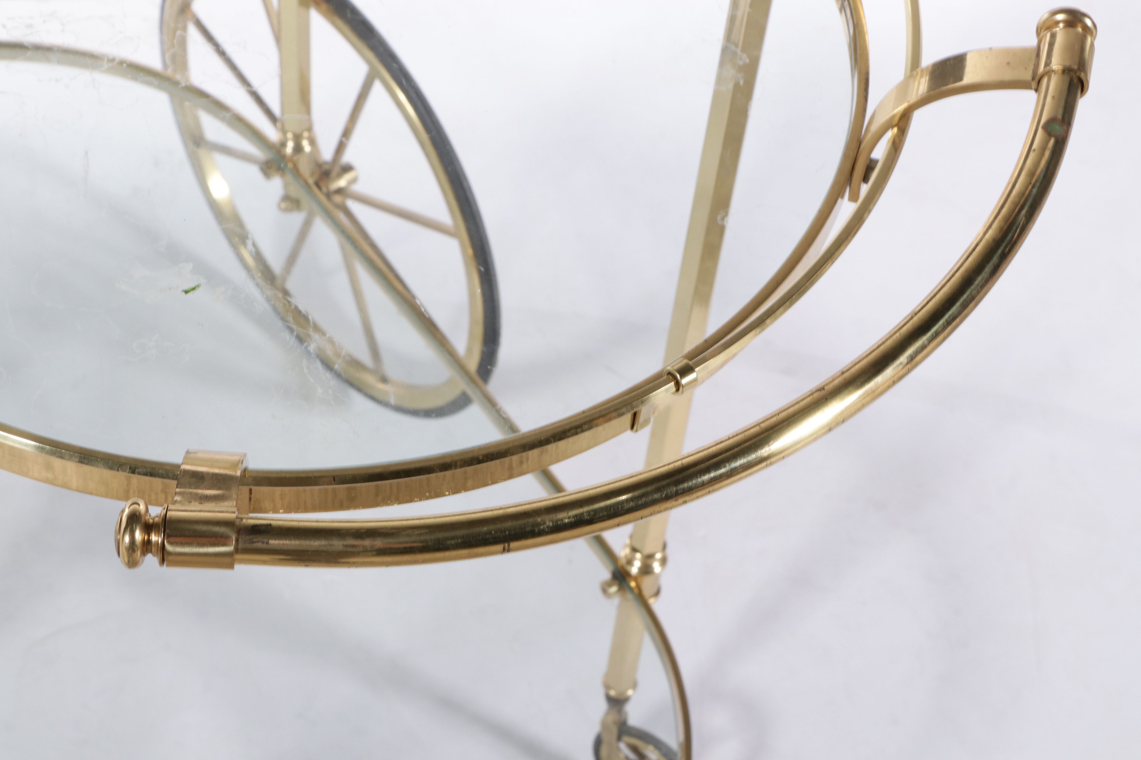 Hollywood Regency Brass and Glass Bar Cart