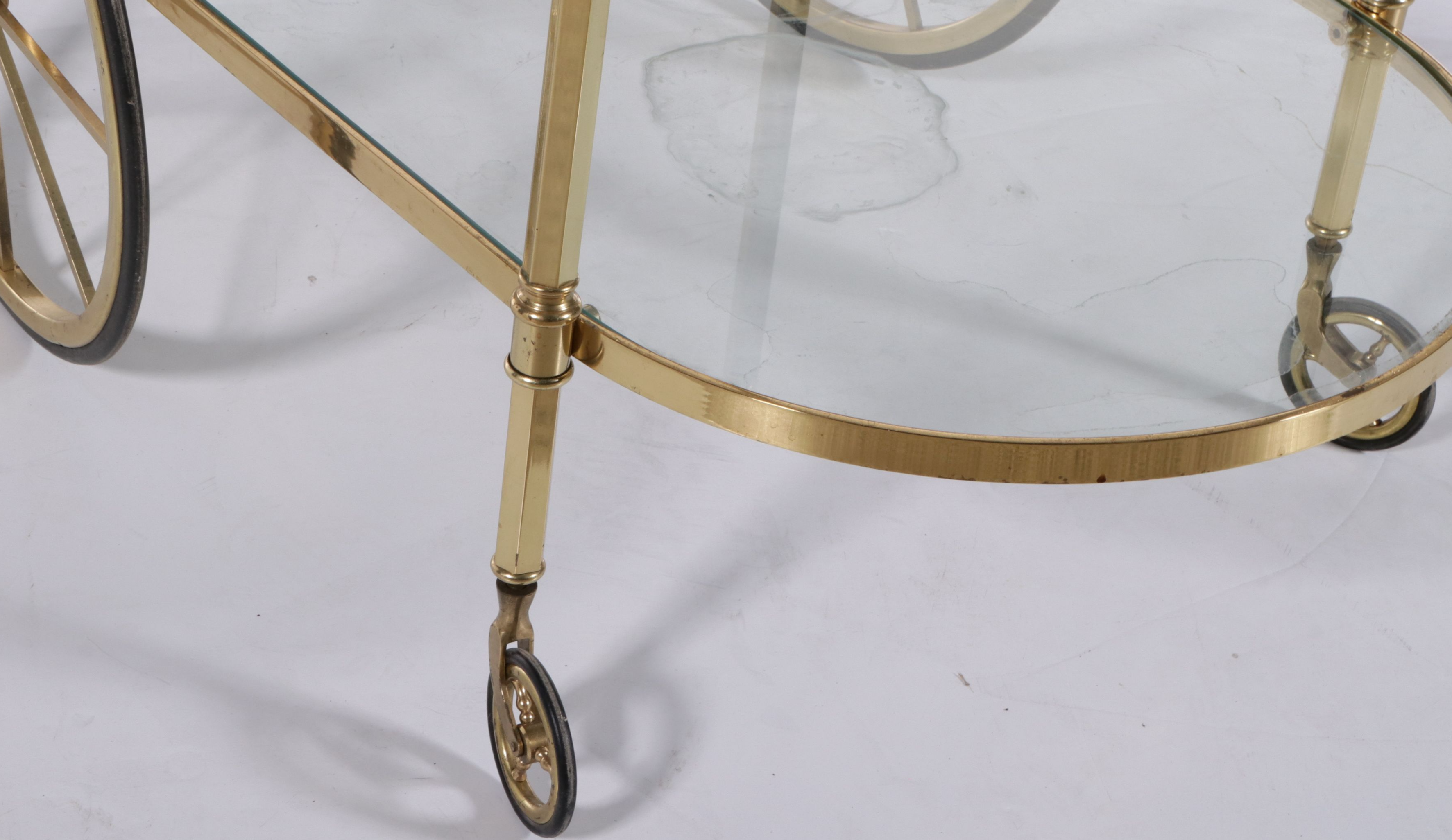 Hollywood Regency Brass and Glass Bar Cart