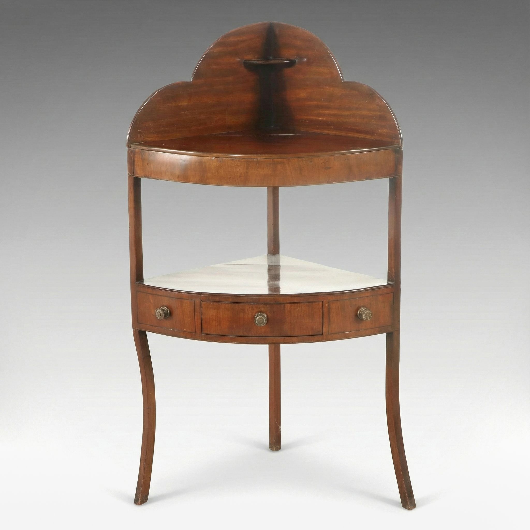 Georgian Mahogany Corner Washstand, Late 18th to Mid-19th Century