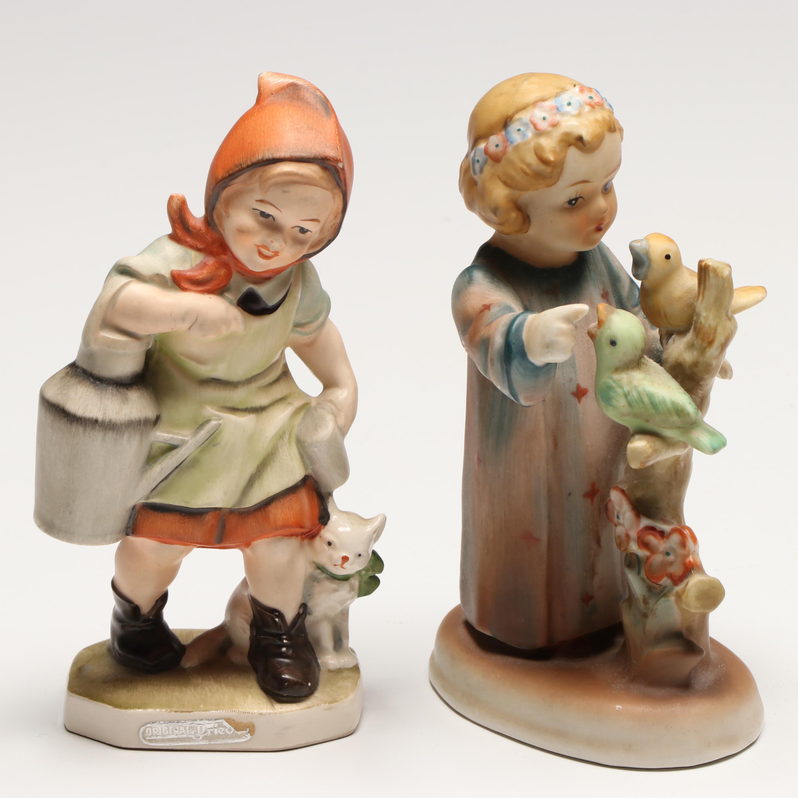 Goebel "Taking a Walk" and Other Porcelain Figurines